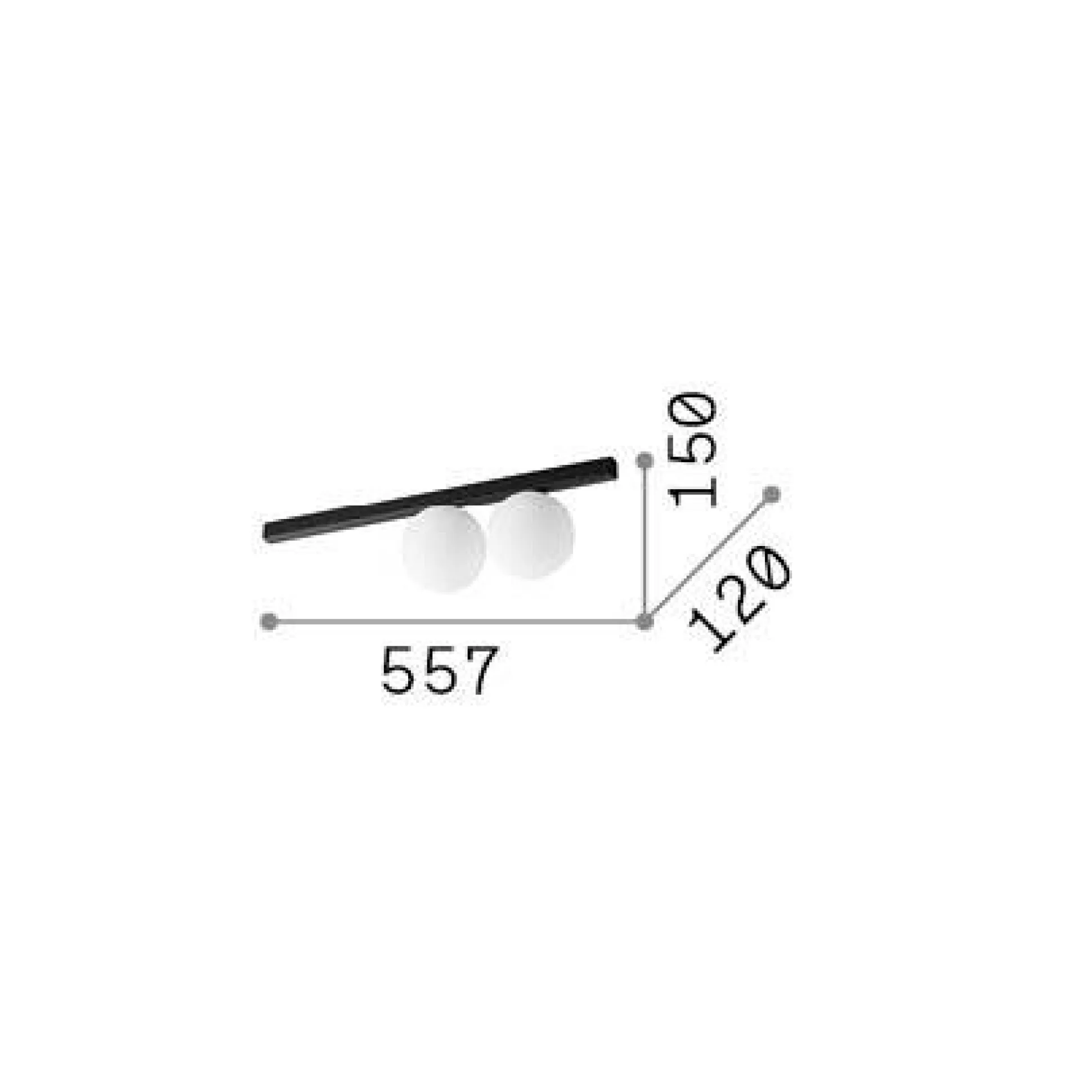 Dmora Lampade Da Soffitto<Ideal-Lux - Lampada da soffitto BINOMIO PL2 , 56 x 12 x h15 cm,
