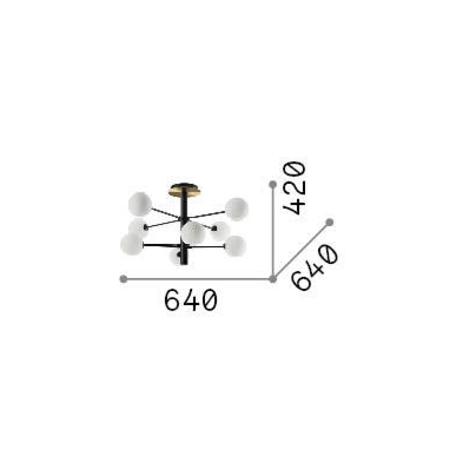 Dmora Lampade Da Soffitto<Ideal-Lux - Lampada da soffitto COSMOPOLITAN PL8, 64 x 64 x h42 cm,