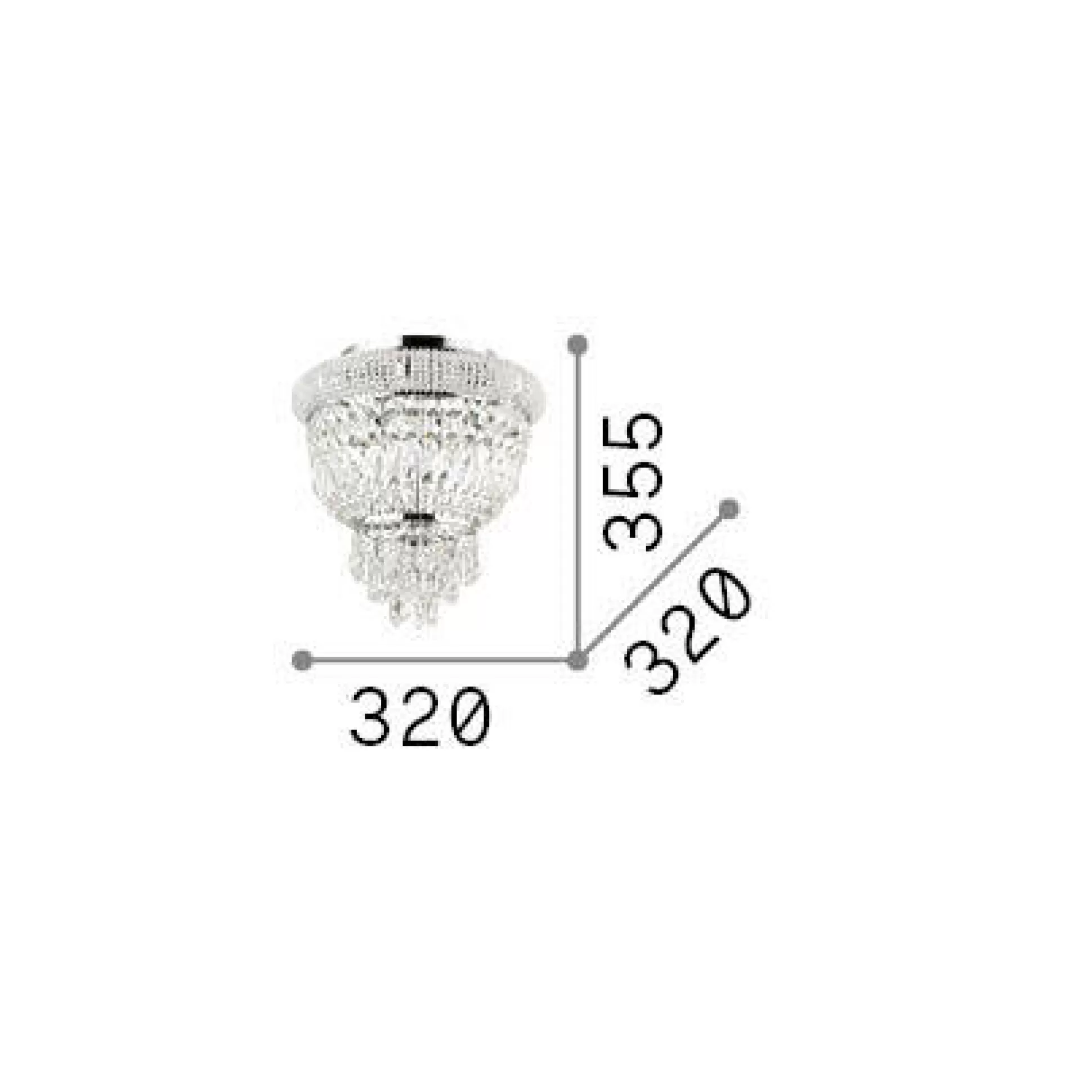 Dmora Lampade Da Soffitto<Ideal-Lux - Lampada da soffitto DUBAI PL3 , 32 x 32 x h36 cm,