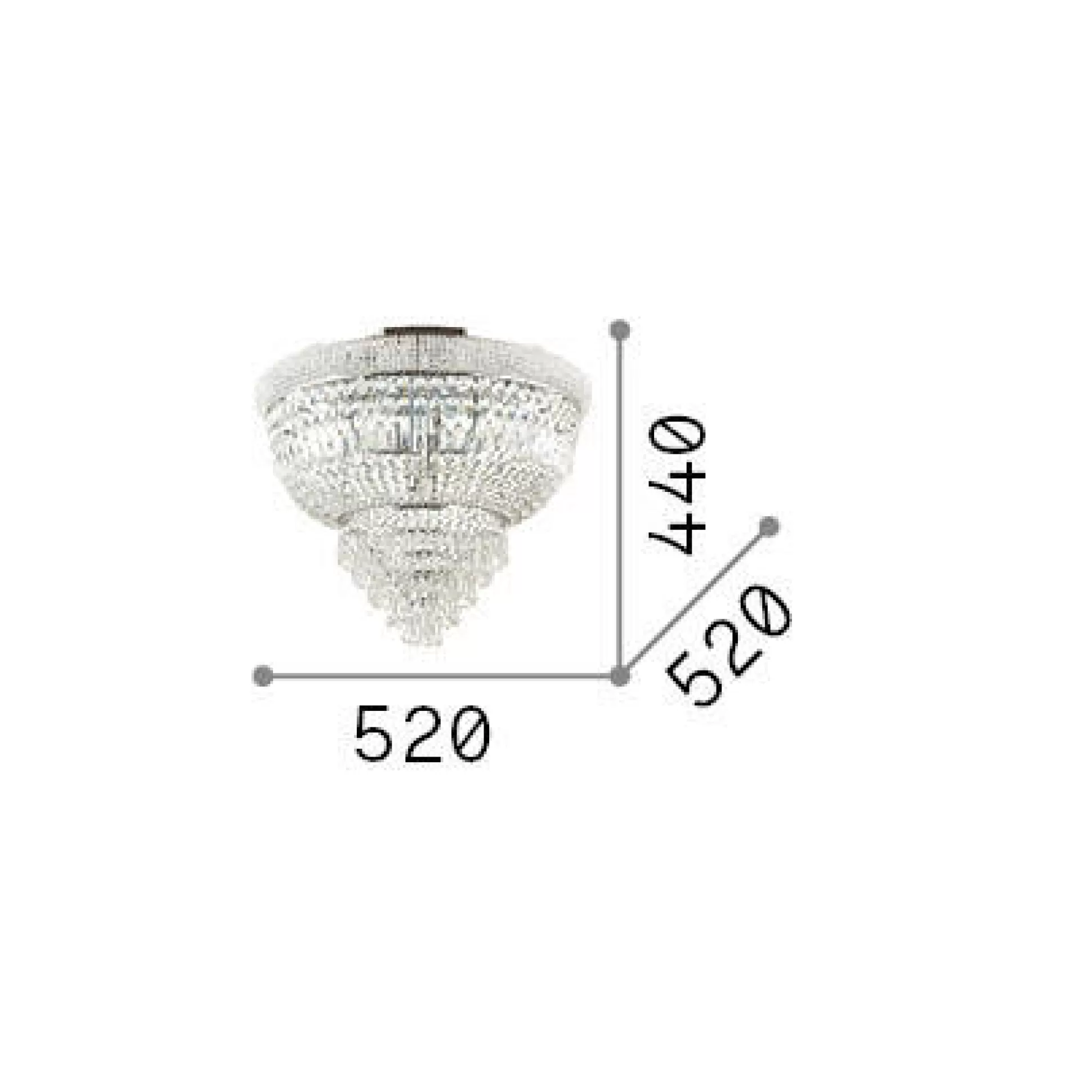 Dmora Lampade Da Soffitto<Ideal-Lux - Lampada da soffitto DUBAI PL6 , 52 x 52 x h44 cm,