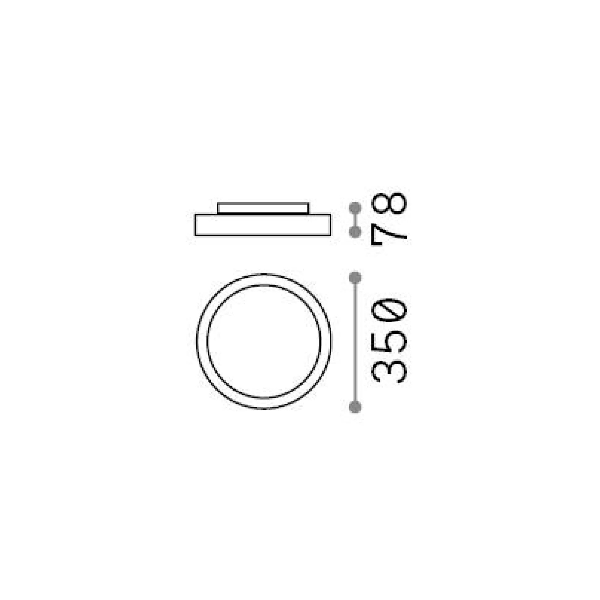 Dmora Lampade Da Soffitto<Ideal-Lux - Lampada da soffitto FLY PL D35 3000K , 35 x 35 x h8 cm,
