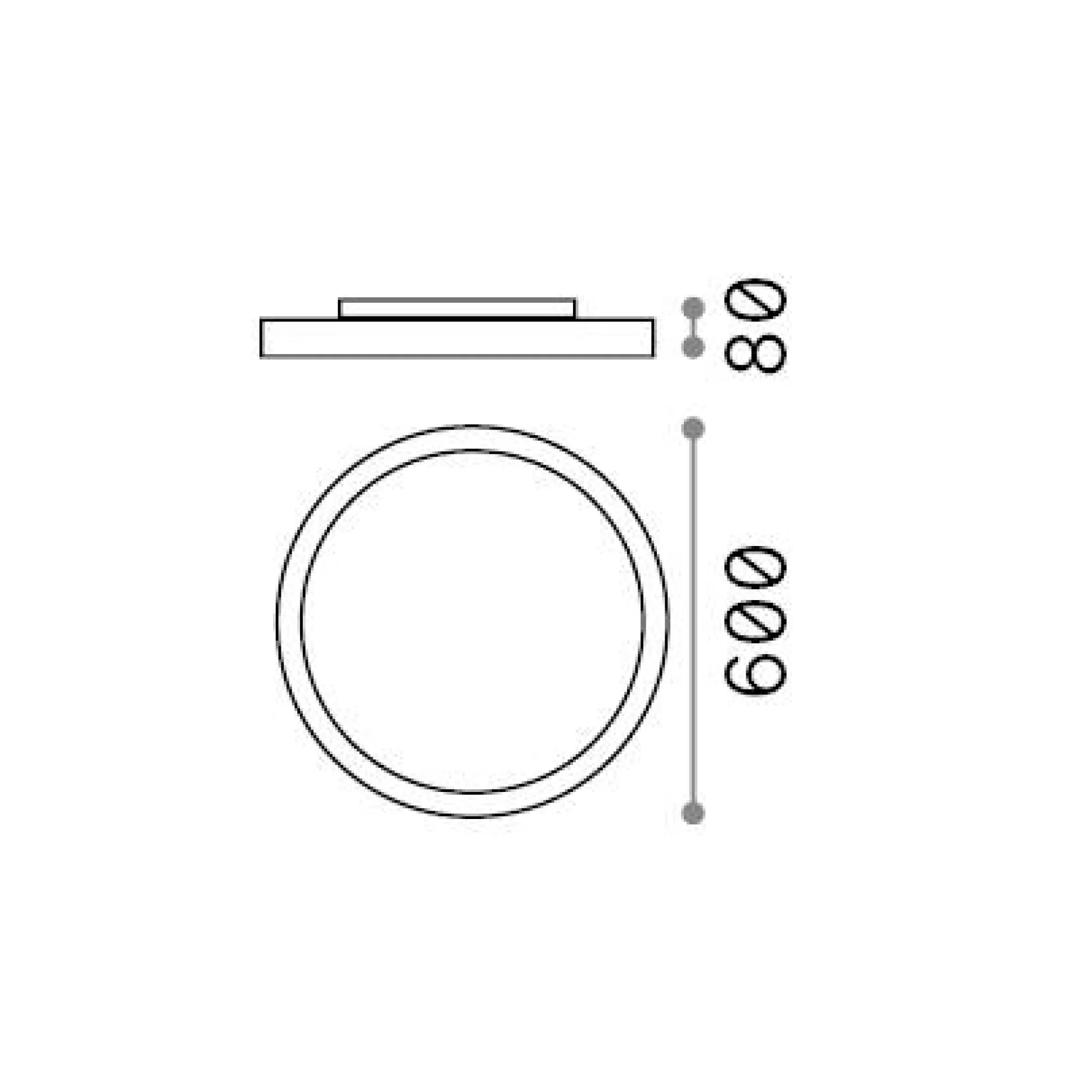 Dmora Lampade Da Soffitto<Ideal-Lux - Lampada da soffitto FLY PL D60 3000K , 60 x 60 x h8 cm,