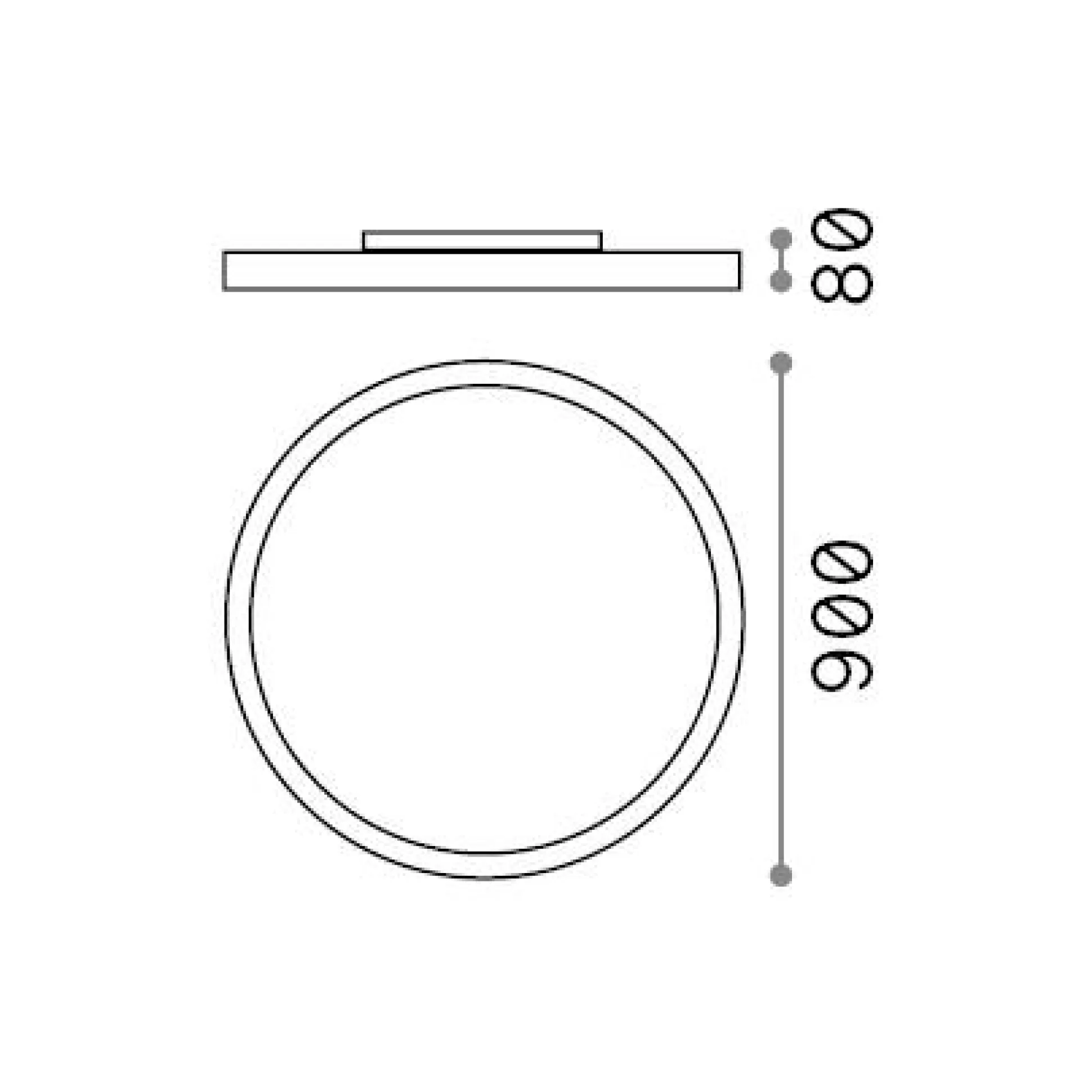 Dmora Lampade Da Soffitto<Ideal-Lux - Lampada da soffitto FLY PL D90 4000K , 90 x 90 x h8 cm,