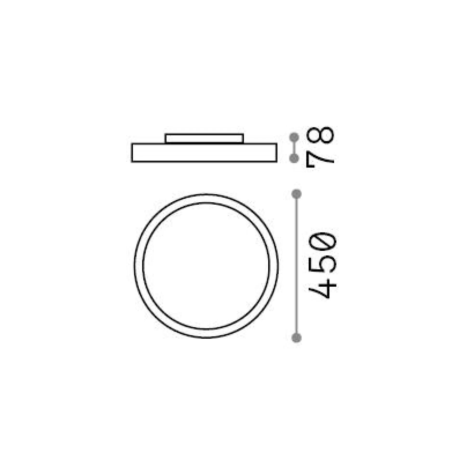 Dmora Lampade Da Soffitto<Ideal-Lux - Lampada da soffitto FLY PL D45 3000K , 45 x 45 x h8 cm,