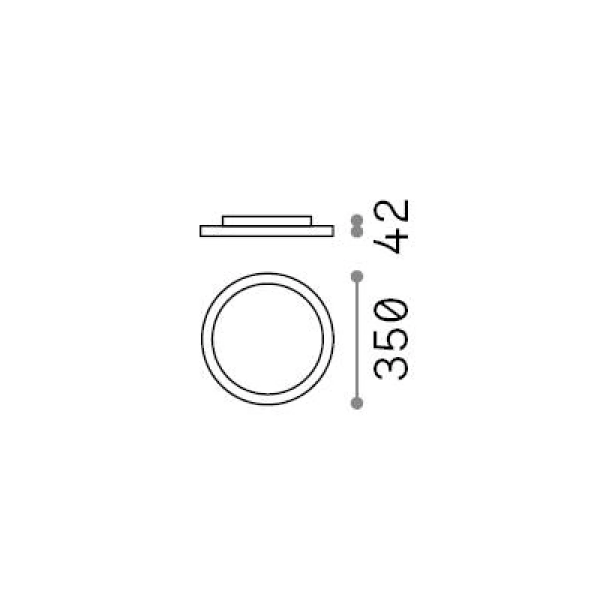 Dmora Lampade Da Soffitto<Ideal-Lux - Lampada da soffitto FLY SLIM PL D35 4000K, 35 x 35 x h4 cm,