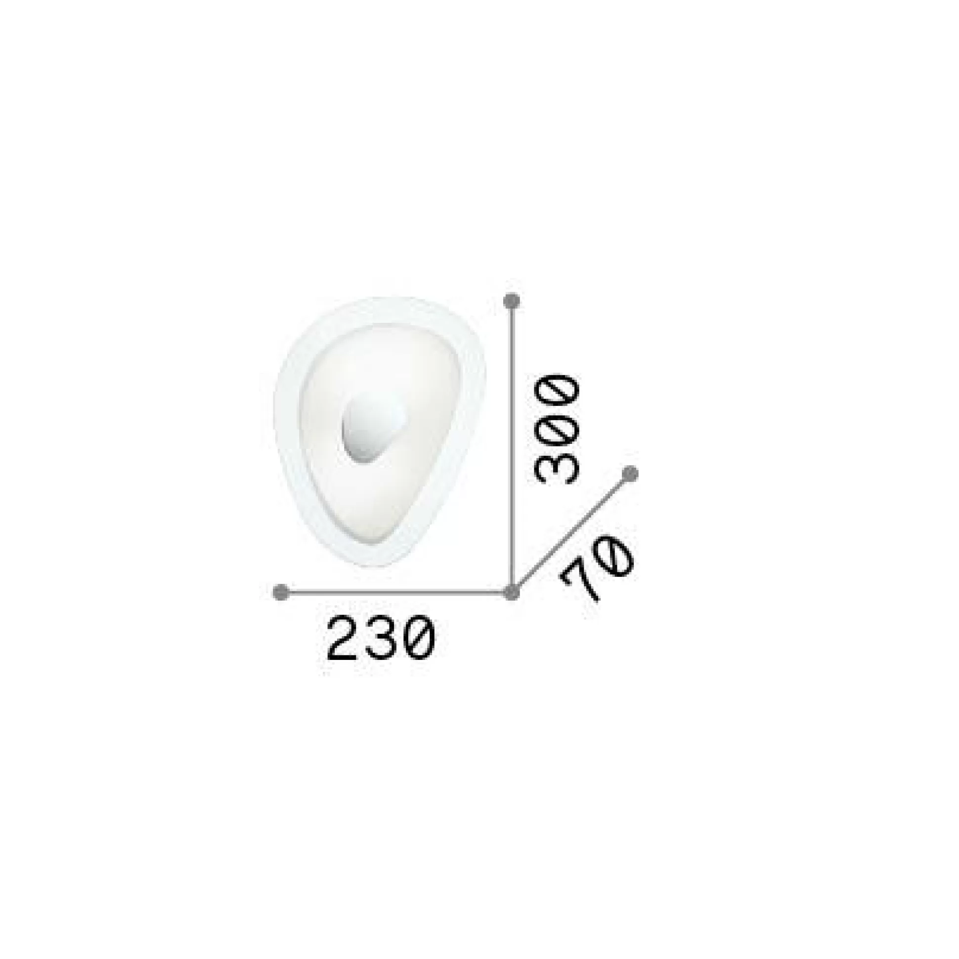 Dmora Lampade Da Soffitto<Ideal-Lux - Lampada da soffitto GEKO PL2, 30 x 23 x h7 cm,