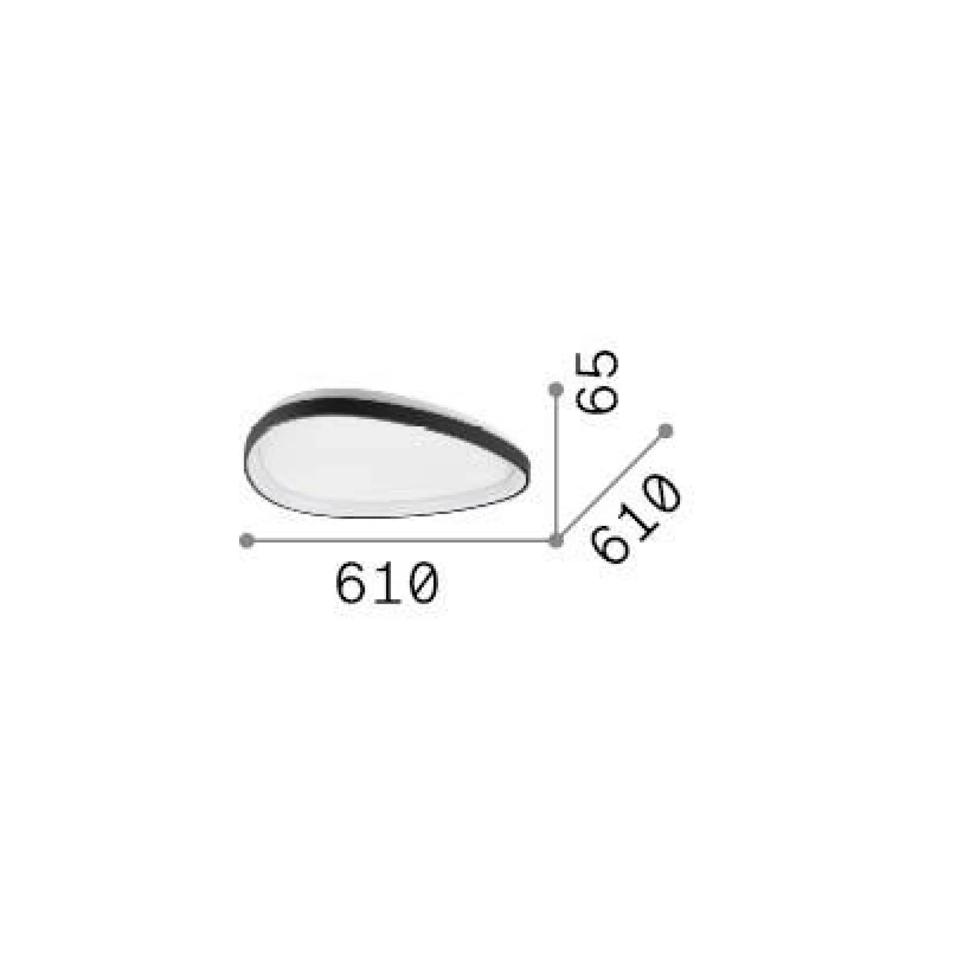 Dmora Lampade Da Soffitto<Ideal-Lux - Lampada da soffitto GEMINI PL D061 DALI/PUSH , 61 x 61 x h7 cm,