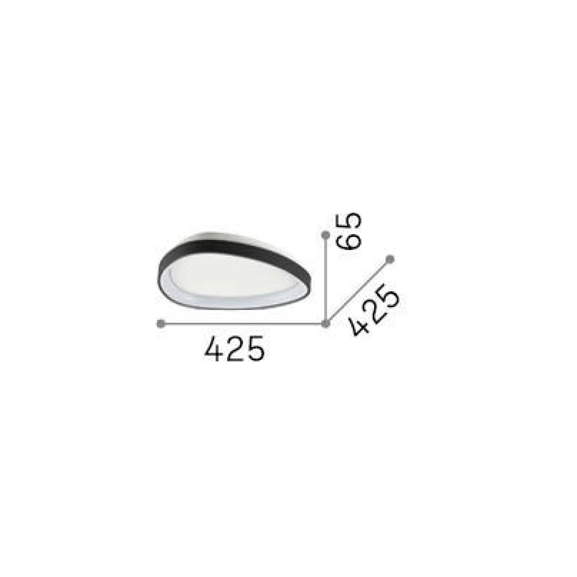 Dmora Lampade Da Soffitto<Ideal-Lux - Lampada da soffitto GEMINI PL D042 ON-OFF , 43 x 43 x h7 cm,