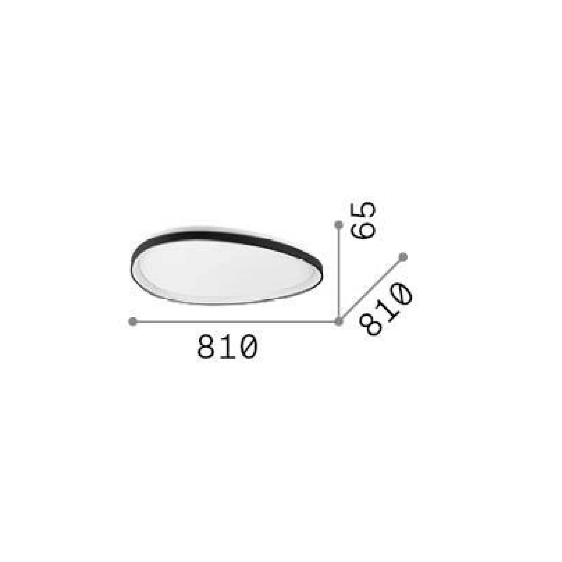 Dmora Lampade Da Soffitto<Ideal-Lux - Lampada da soffitto GEMINI PL D081 ON-OFF , 81 x 81 x h7 cm,