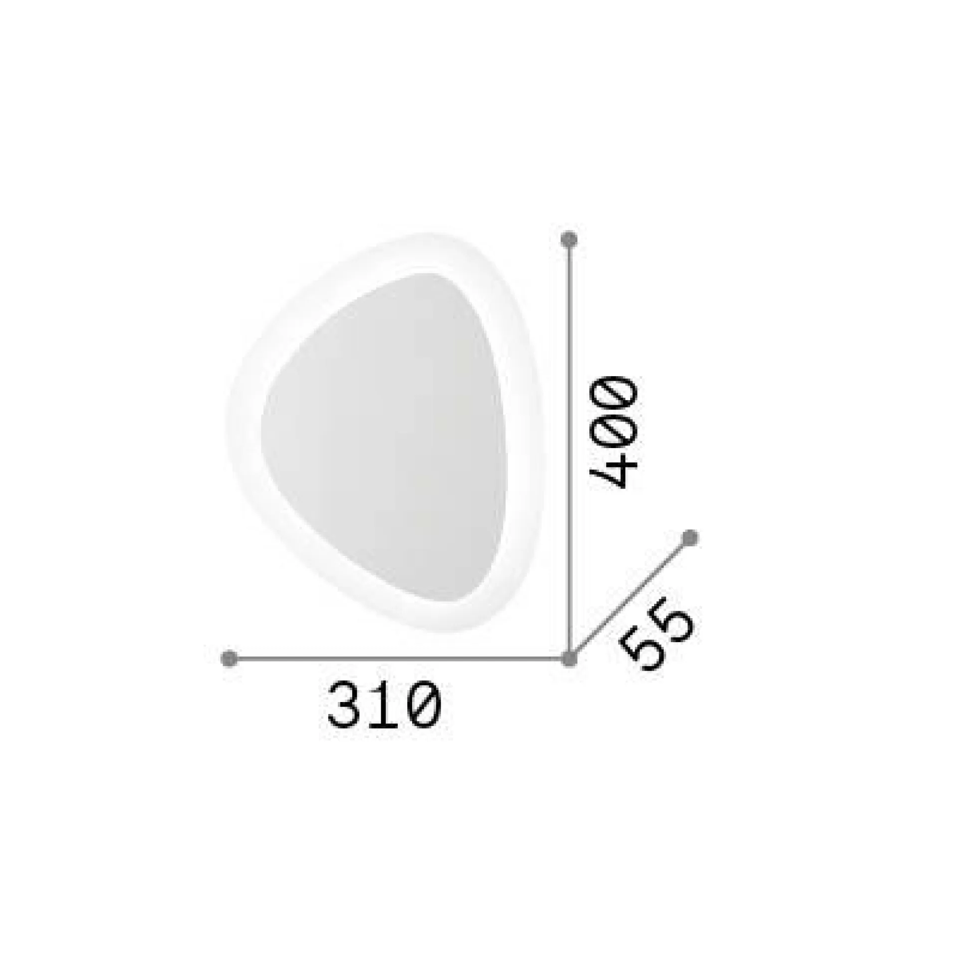Dmora Lampade Da Soffitto<Ideal-Lux - Lampada da soffitto GINGLE AP D40, 40 x 31 x h6 cm,