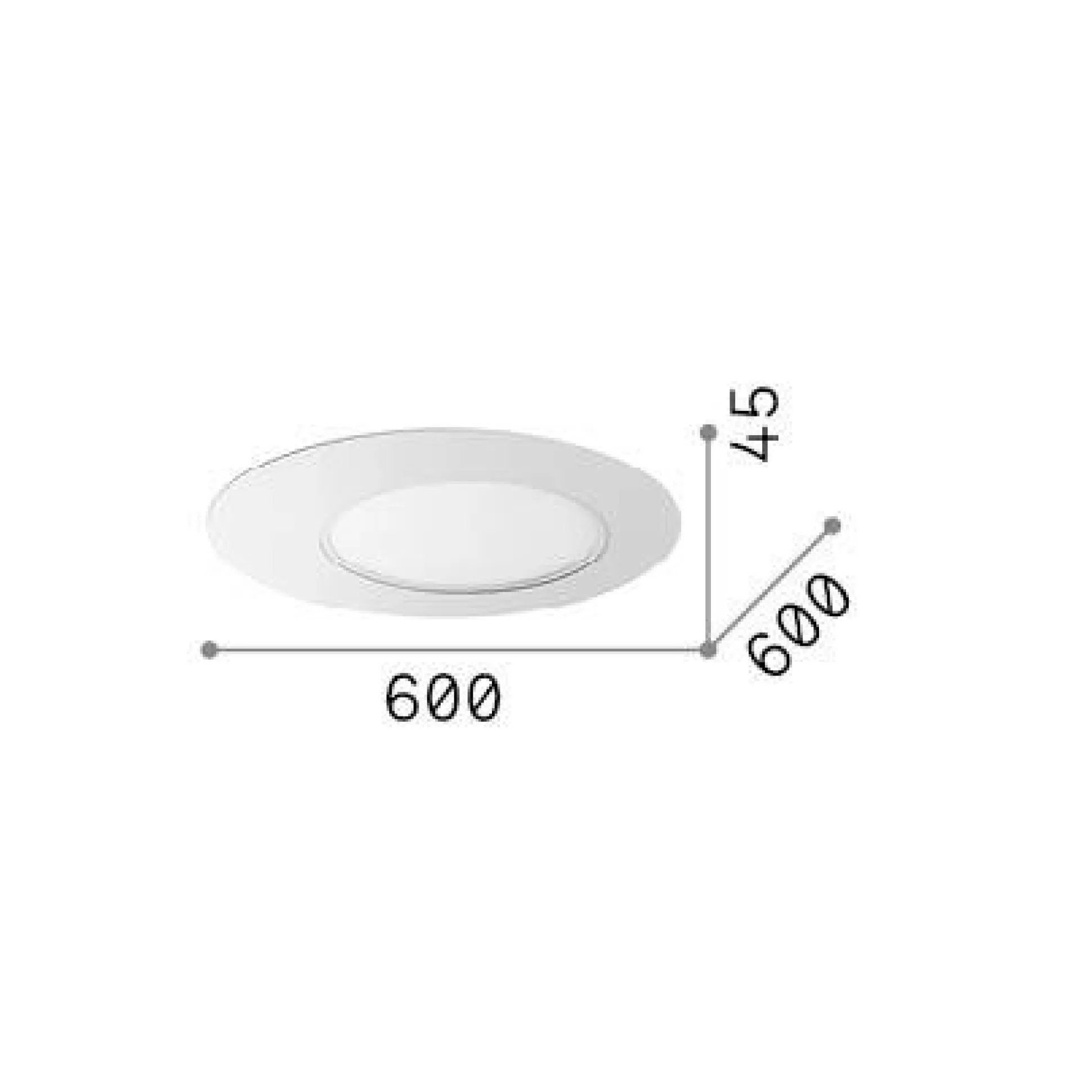 Dmora Lampade Da Soffitto<Ideal-Lux - Lampada da soffitto IRIDE PL D60 , 60 x 60 x h5 cm,