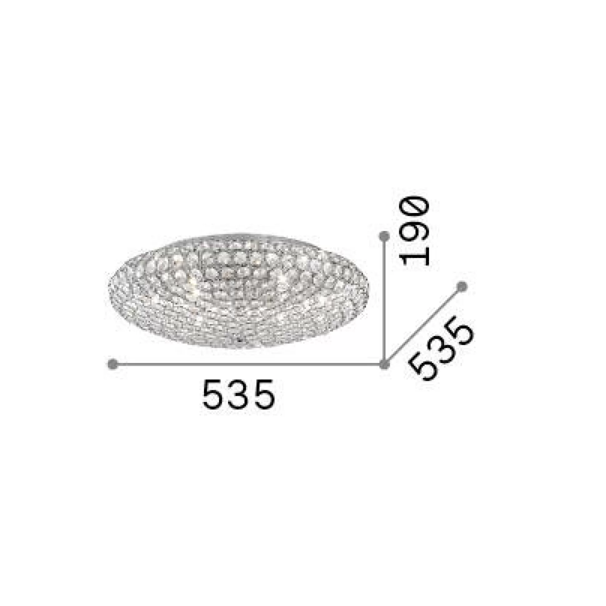 Dmora Lampade Da Soffitto<Ideal-Lux - Lampada da soffitto KING PL9 , 54 x 54 x h19 cm,