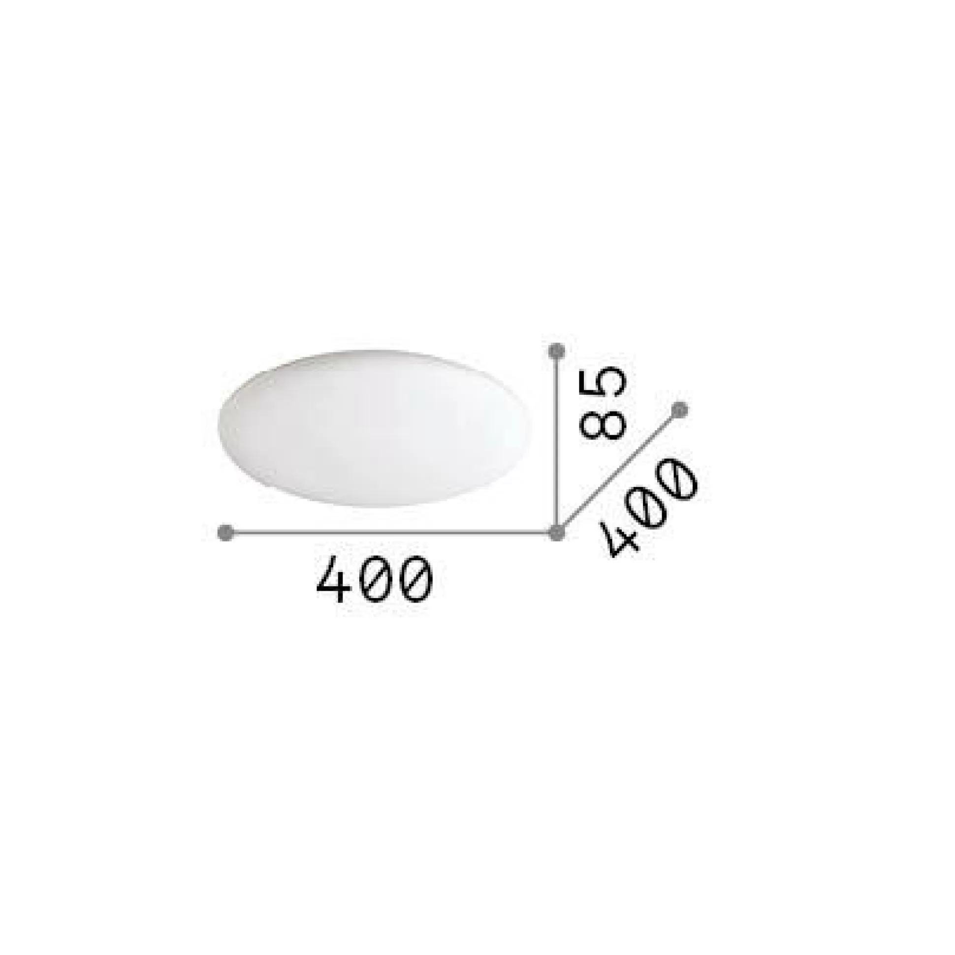 Dmora Lampade Da Soffitto<Ideal-Lux - Lampada da soffitto LEVEL PL D40, 40 x 40 x h9 cm,