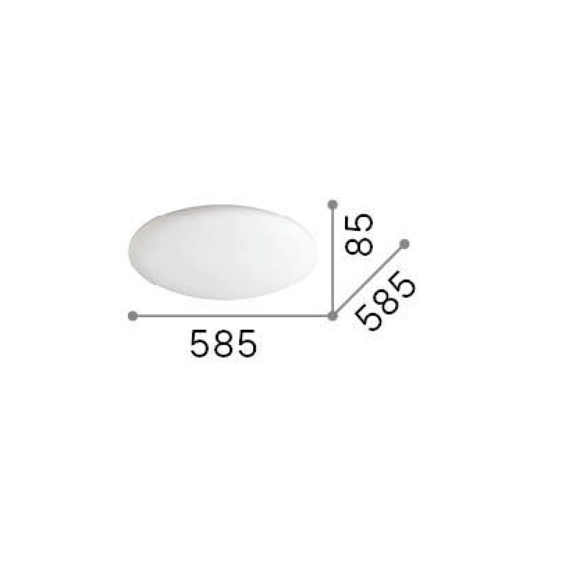 Dmora Lampade Da Soffitto<Ideal-Lux - Lampada da soffitto LEVEL PL D58, 59 x 59 x h9 cm,