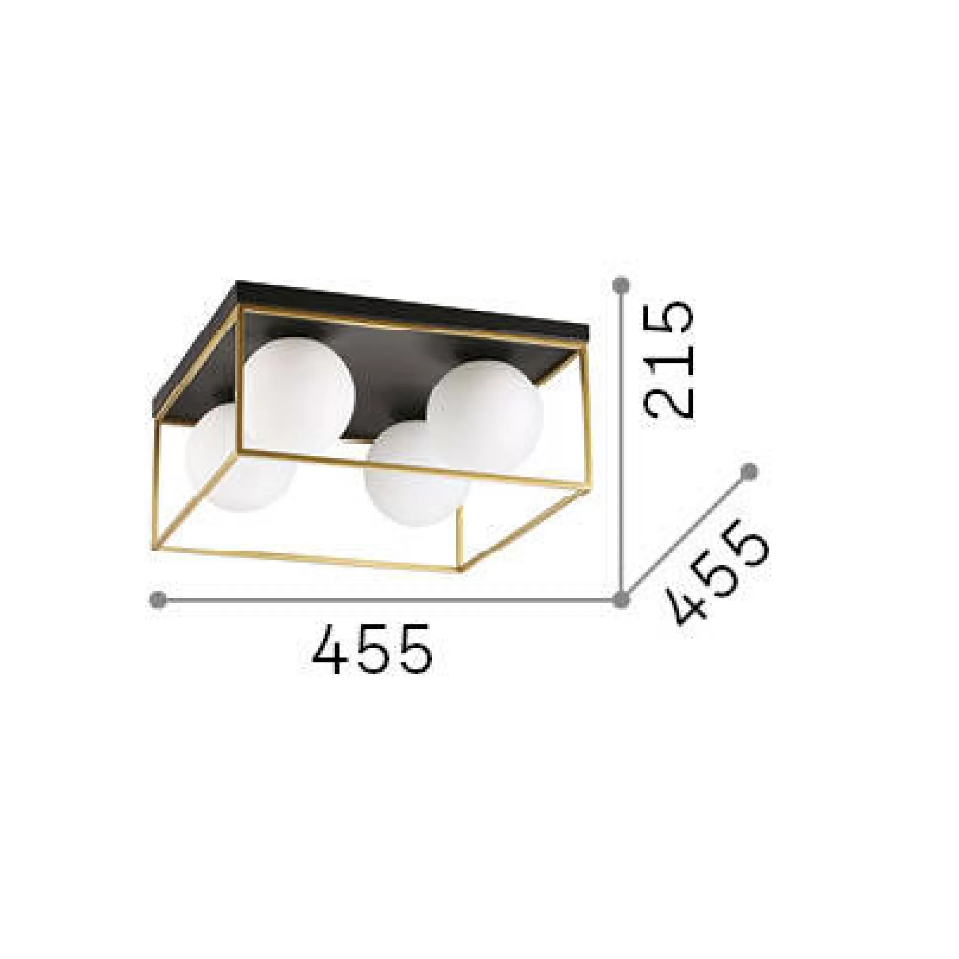 Dmora Lampade Da Soffitto<Ideal-Lux - Lampada da soffitto LINGOTTO PL4 , 46 x 46 x h22 cm,