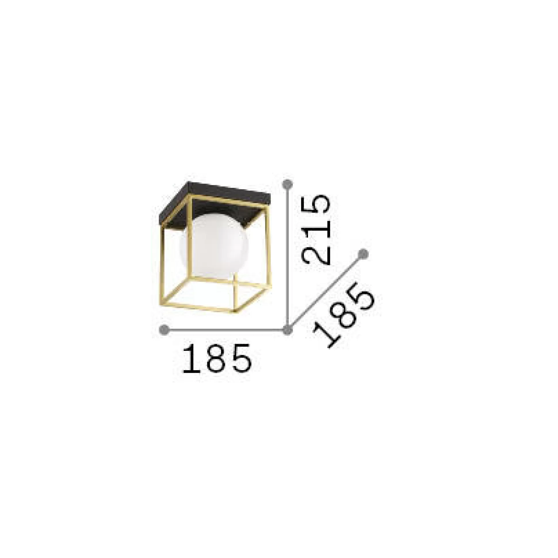 Dmora Lampade Da Soffitto<Ideal-Lux - Lampada da soffitto LINGOTTO PL1 , 19 x 19 x h22 cm,