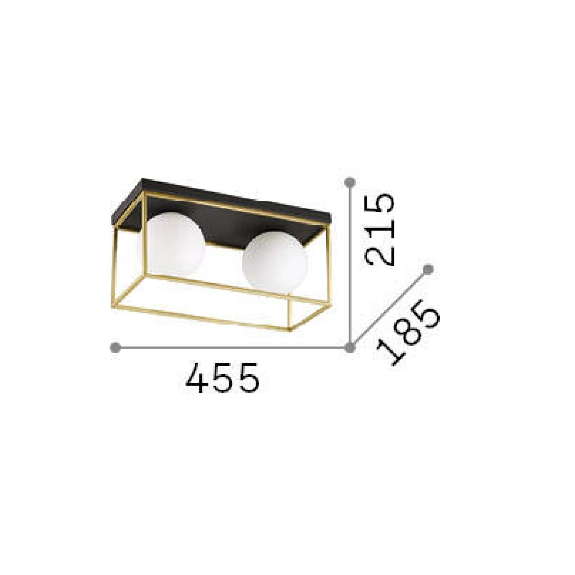 Dmora Lampade Da Soffitto<Ideal-Lux - Lampada da soffitto LINGOTTO PL2 , 46 x 19 x h22 cm,