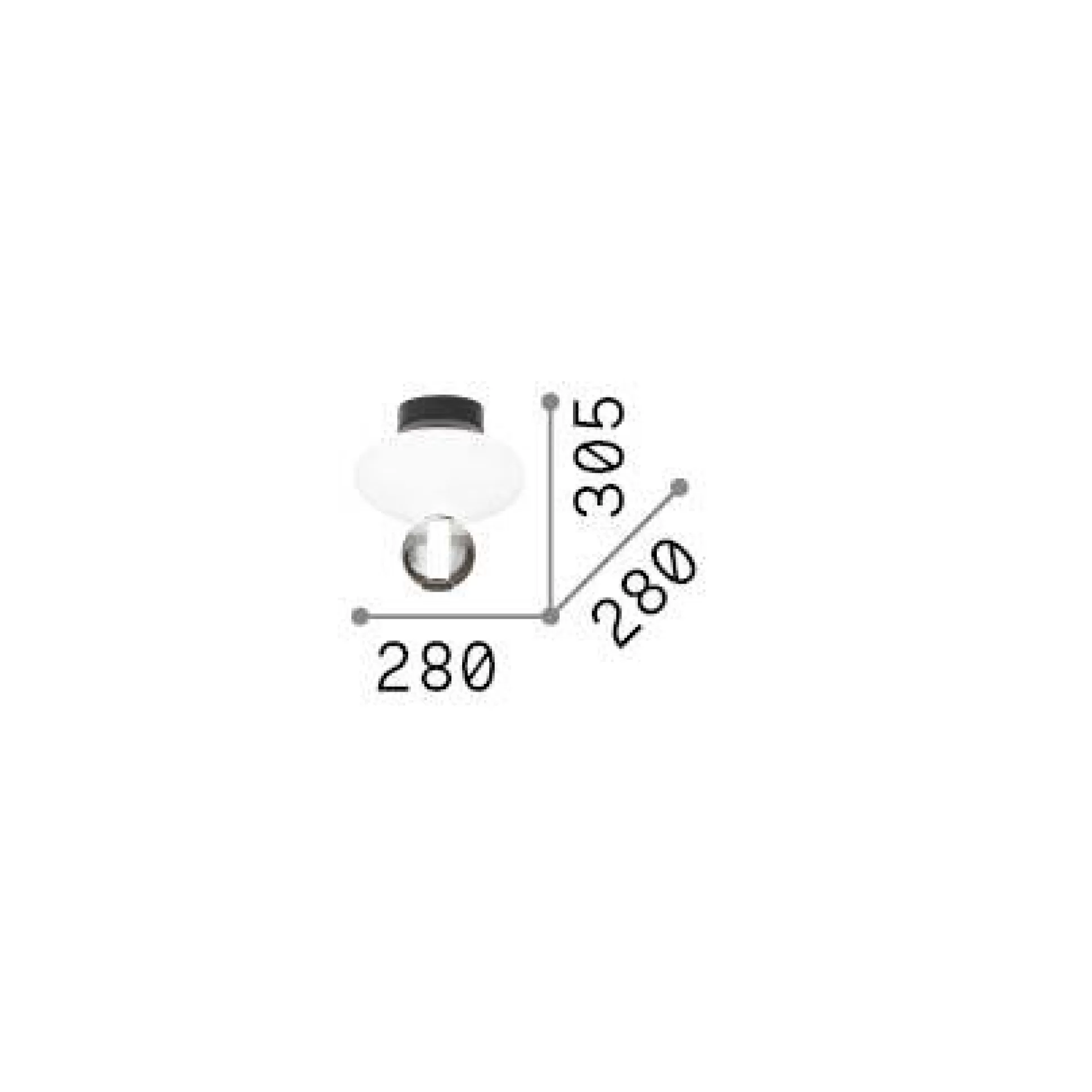 Dmora Lampade Da Soffitto<Ideal-Lux - Lampada da soffitto LUMIERE-2 PL, 28 x 28 x h35 cm,