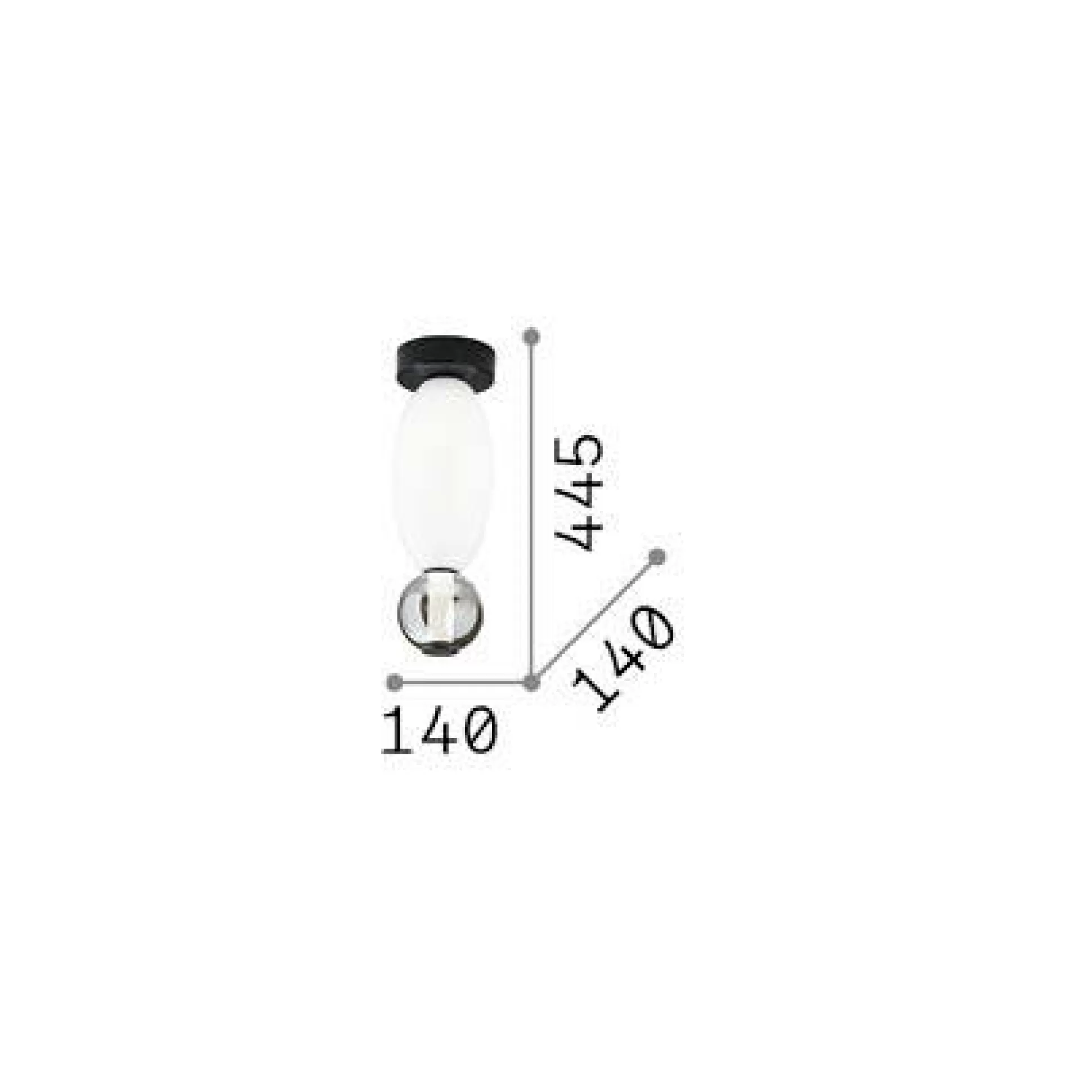 Dmora Lampade Da Soffitto<Ideal-Lux - Lampada da soffitto LUMIERE-1 PL, 14 x 14 x h45 cm,