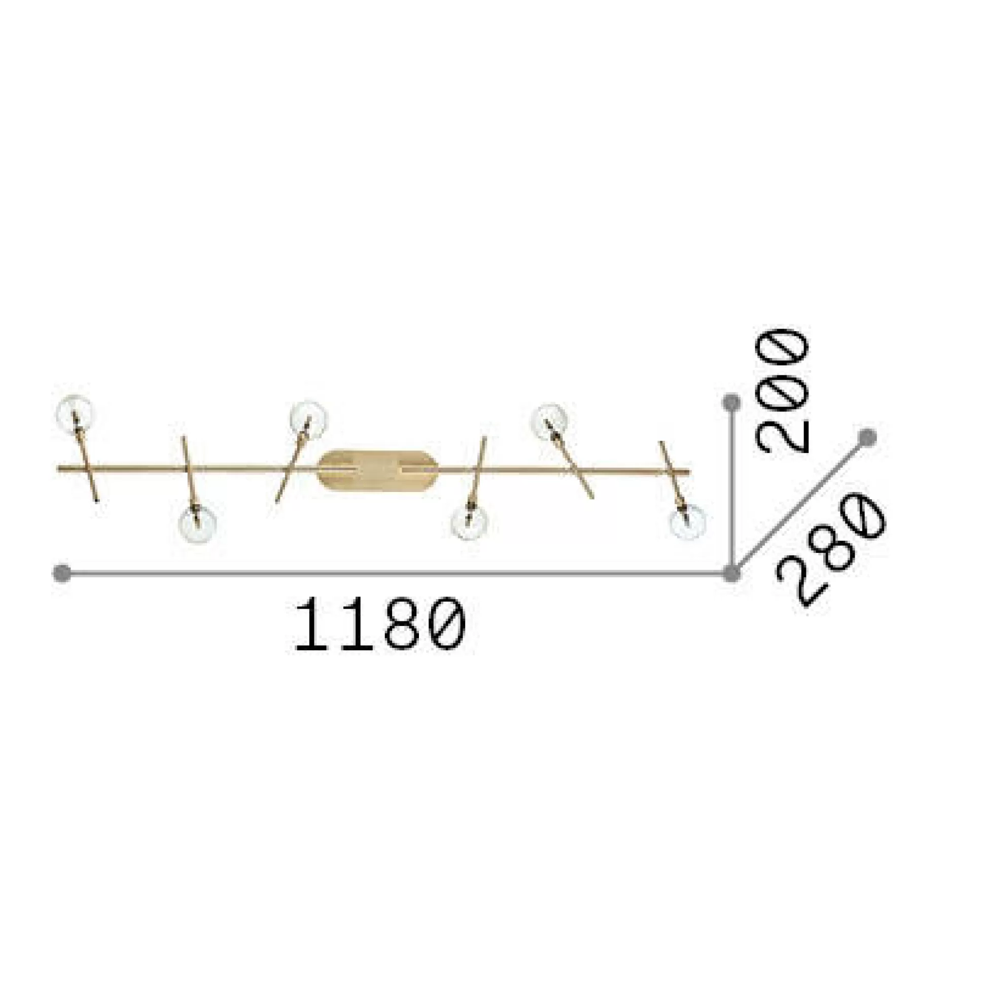 Dmora Lampade Da Soffitto<Ideal-Lux - Lampada da soffitto MARACAS PL6, 118 x 28 x h20 cm,