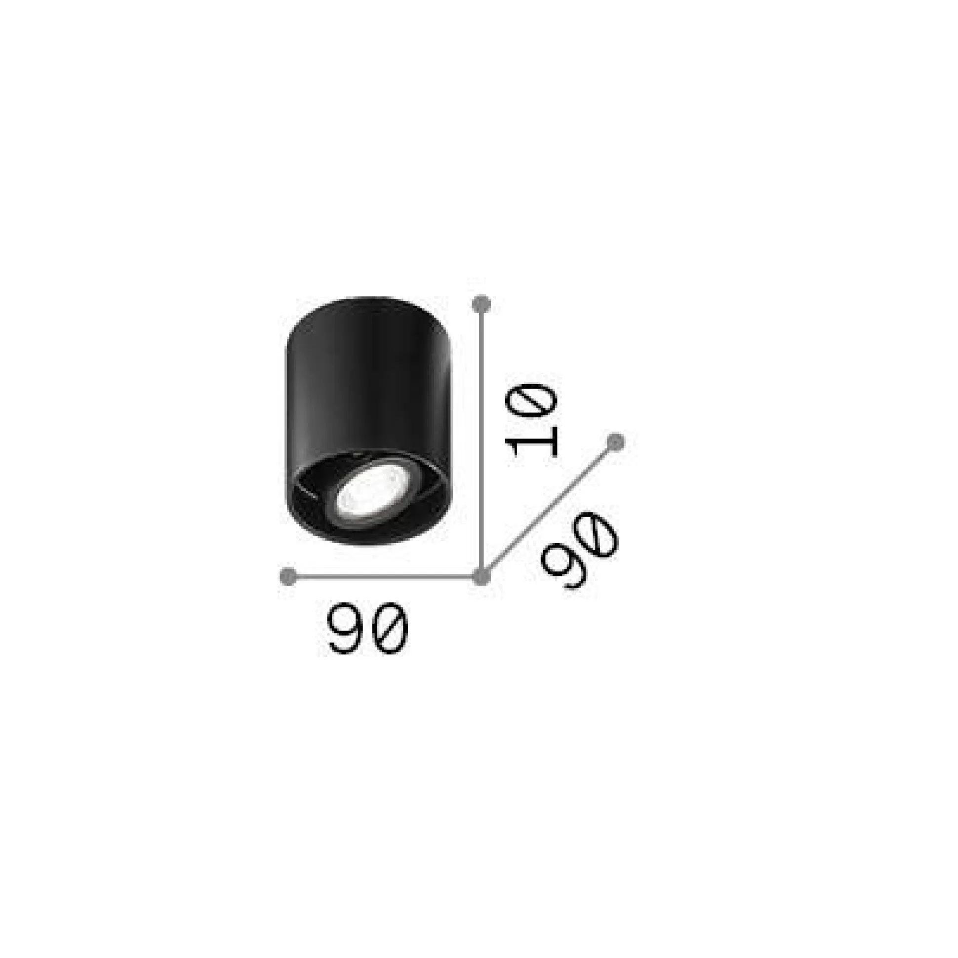 Dmora Lampade Da Soffitto<Ideal-Lux - Lampada da soffitto MOOD PL1 D09 ROUND , 9 x 9 x h11 cm,