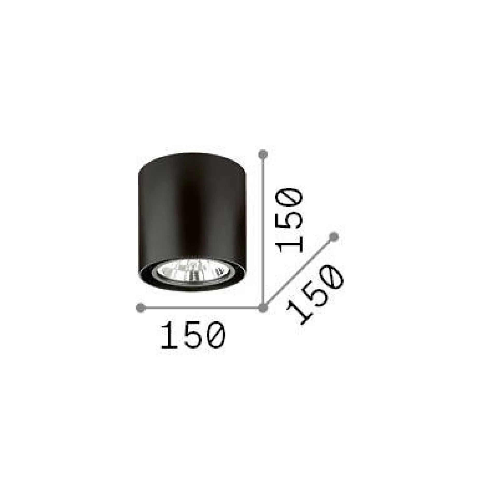 Dmora Lampade Da Soffitto<Ideal-Lux - Lampada da soffitto MOOD PL1 D15 ROUND , 15 x 15 x h15 cm,