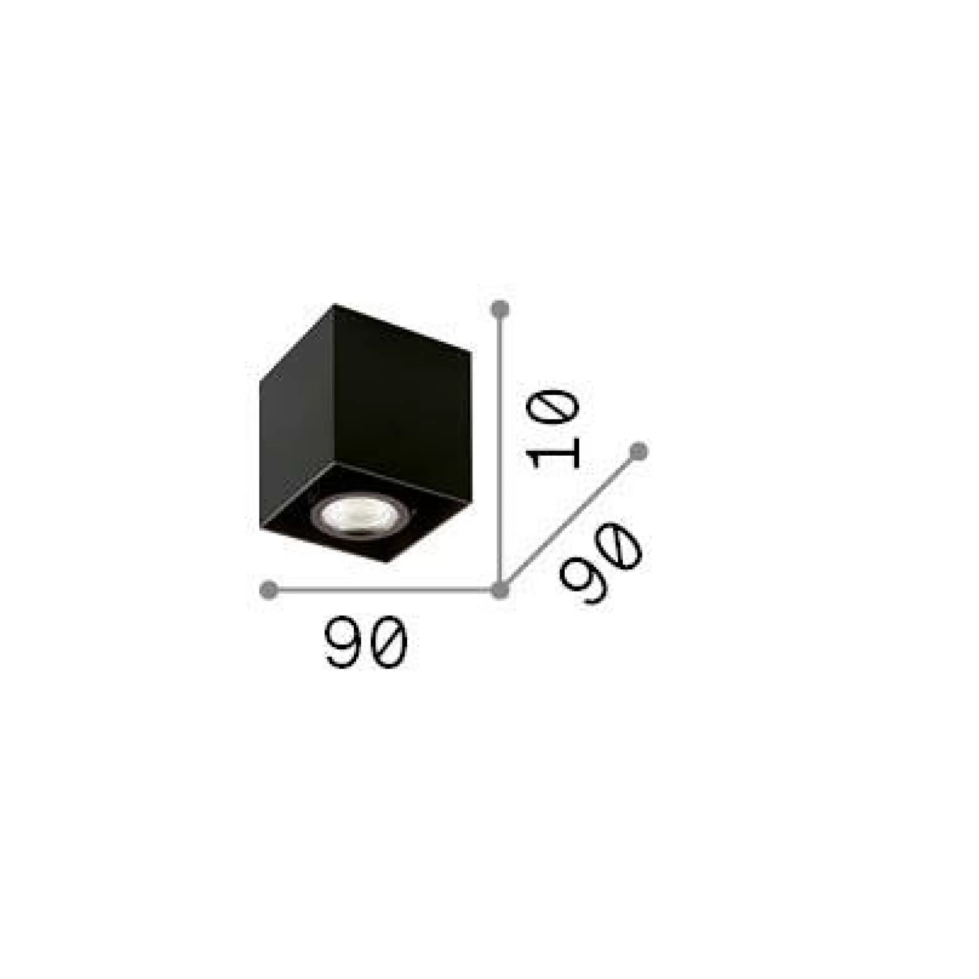 Dmora Lampade Da Soffitto<Ideal-Lux - Lampada da soffitto MOOD PL1 D09 SQUARE , 9 x 9 x h11 cm,