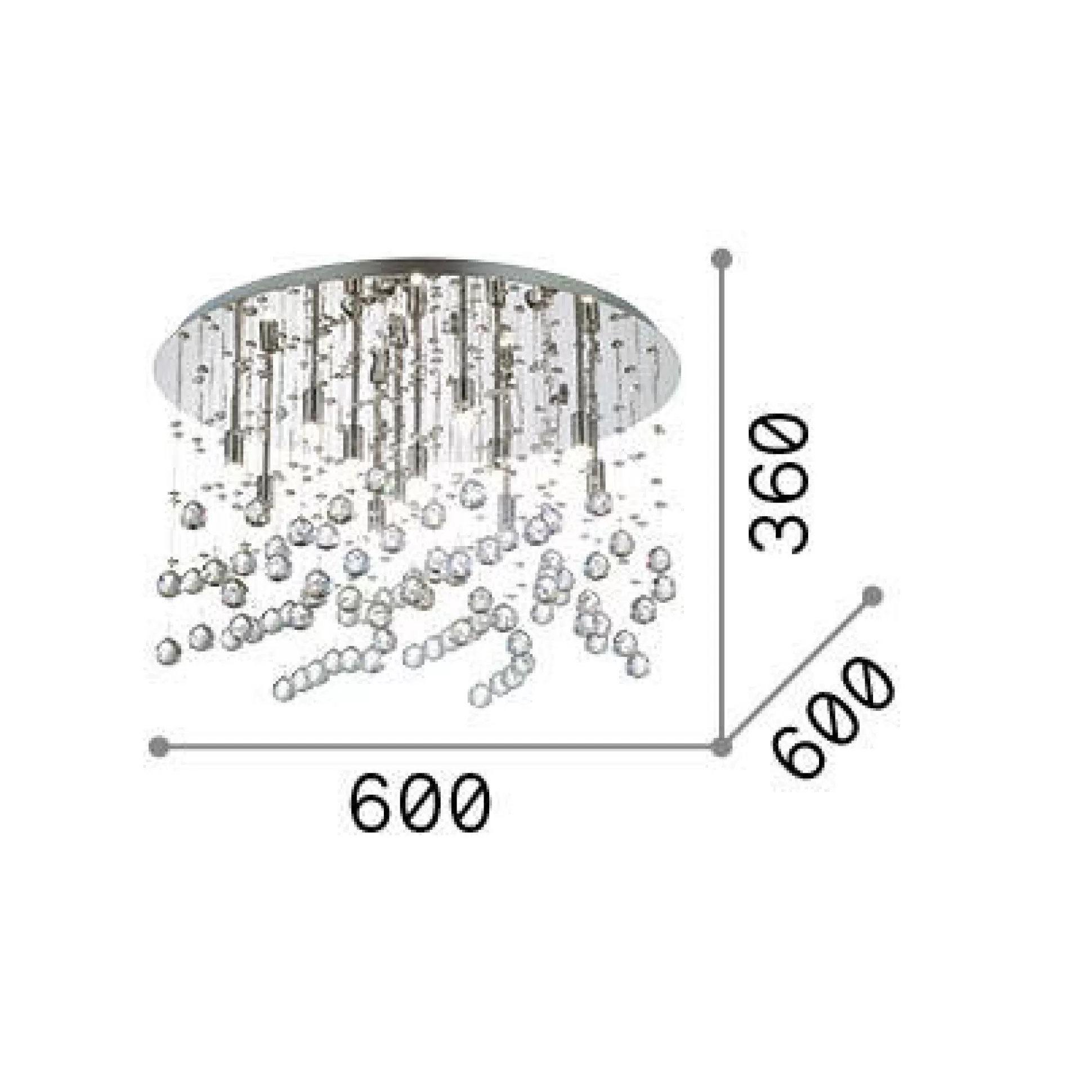 Dmora Lampade Da Soffitto<Ideal-Lux - Lampada da soffitto MOONLIGHT PL12 , 60 x 60 x h36 cm,