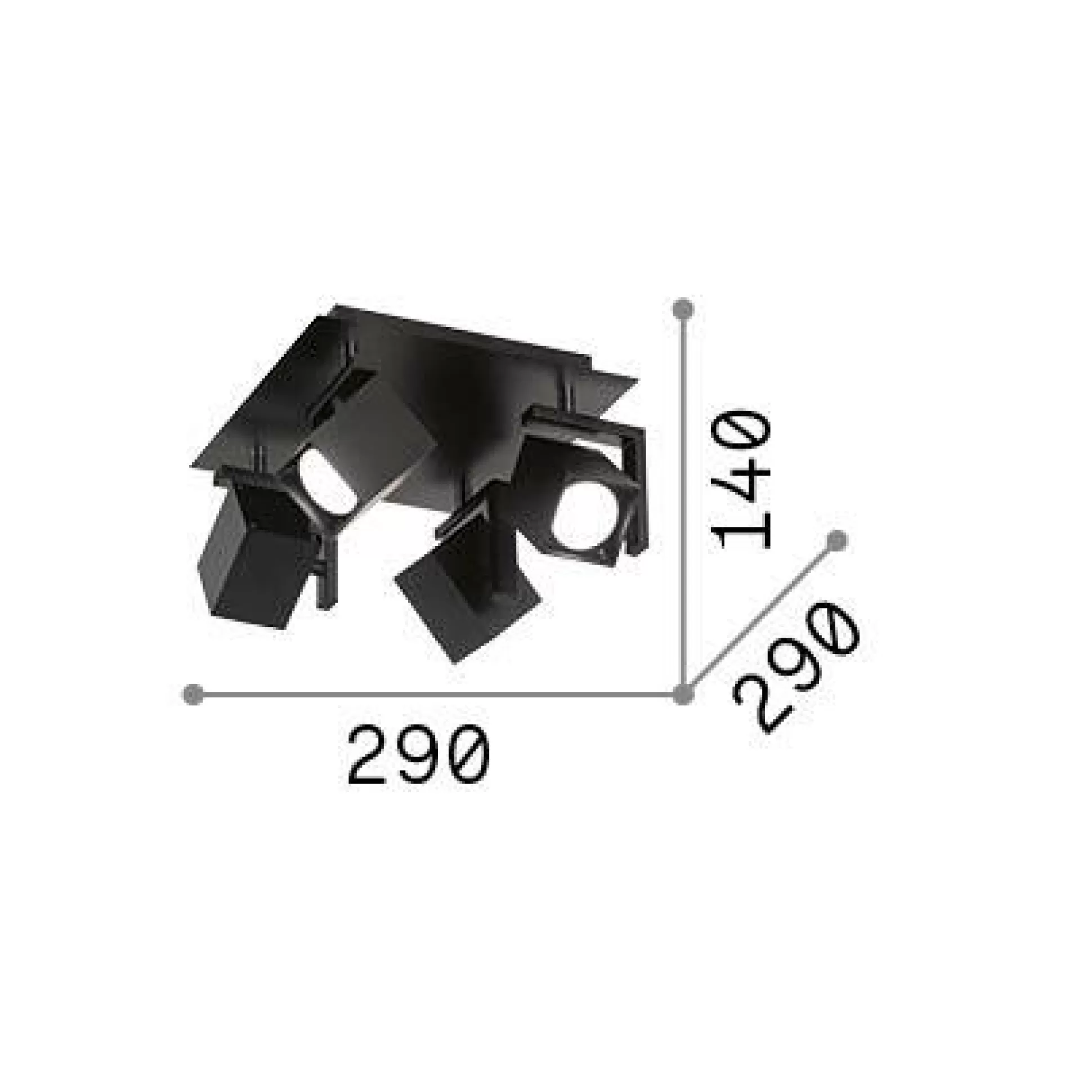 Dmora Lampade Da Soffitto<Ideal-Lux - Lampada da soffitto MOUSE PL4 , 29 x 29 x h14 cm,