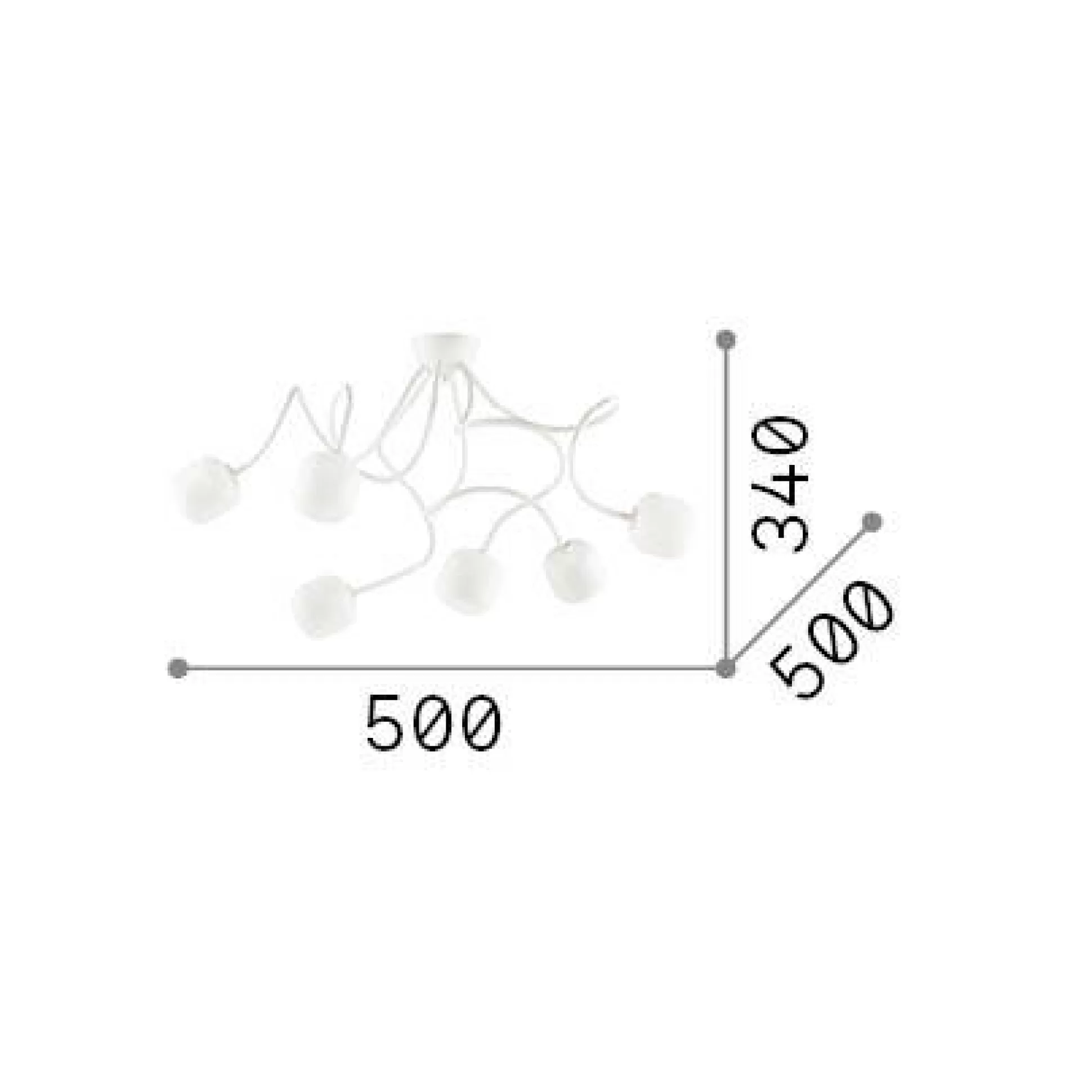 Dmora Lampade Da Soffitto<Ideal-Lux - Lampada da soffitto OCTOPUS PL6 COLOR, 50 x 50 x h34 cm,