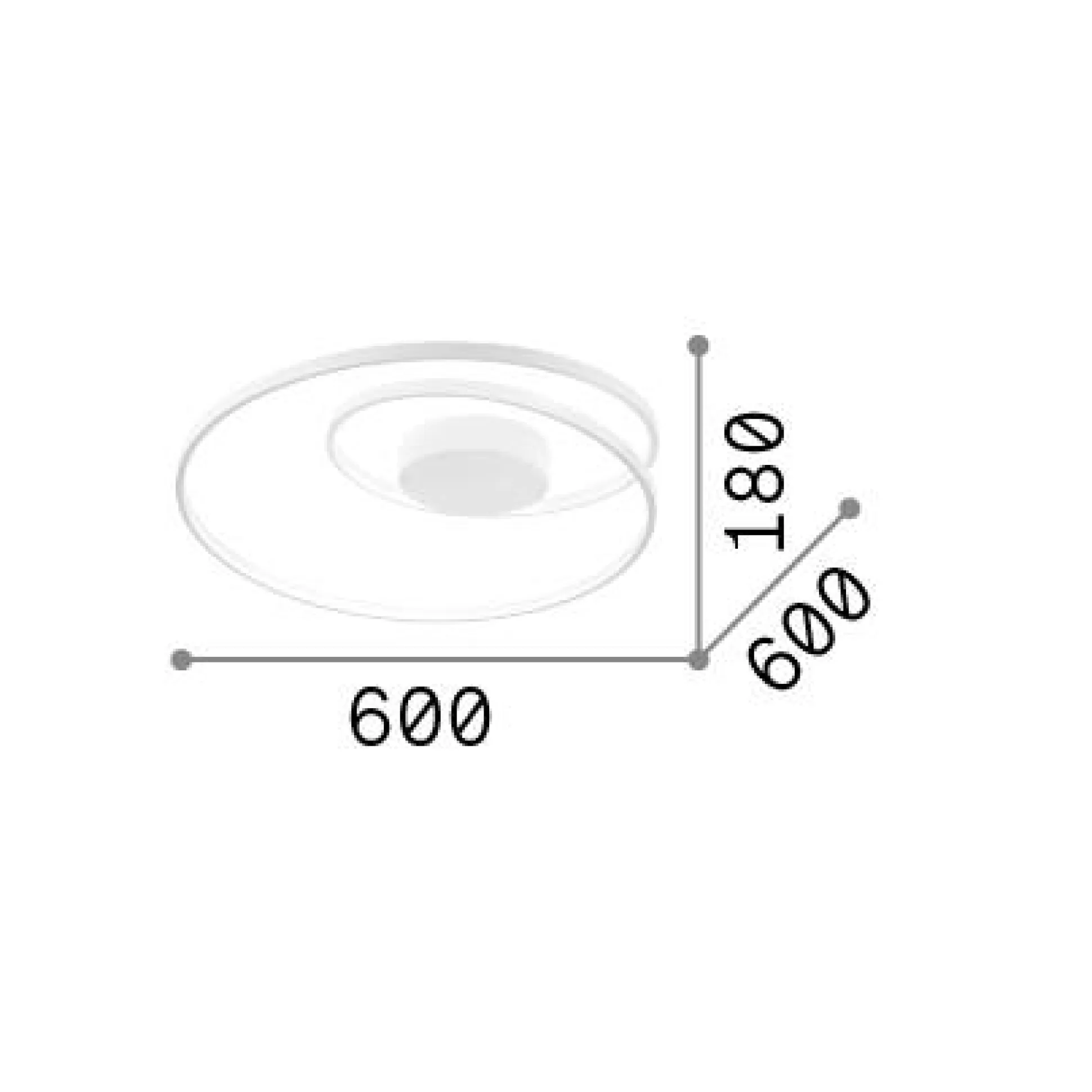 Dmora Lampade Da Soffitto<Ideal-Lux - Lampada da soffitto OZ PL DALI , 60 x 60 x h18 cm,