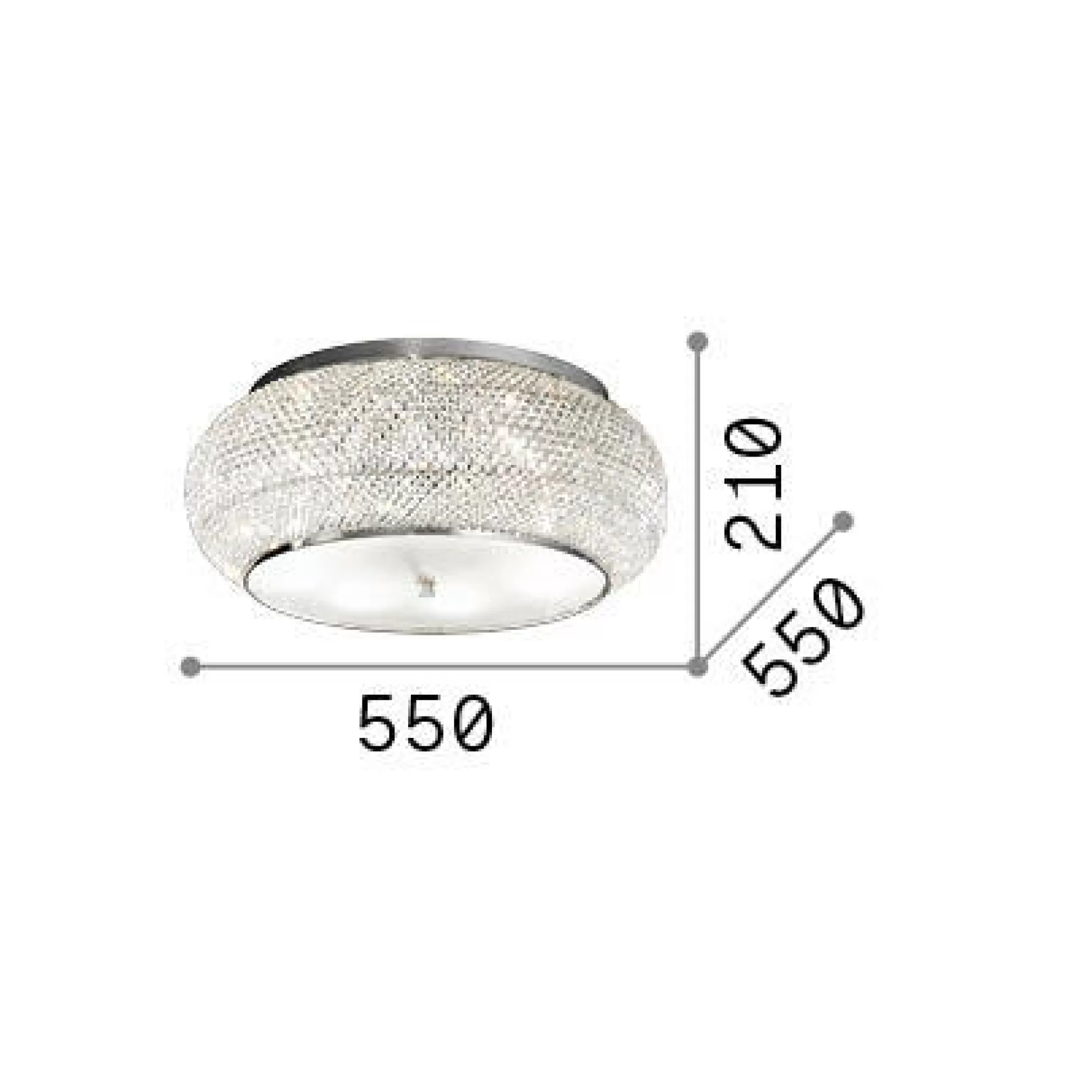 Dmora Lampade Da Soffitto<Ideal-Lux - Lampada da soffitto PASHA' PL10 , 55 x 55 x h21 cm,