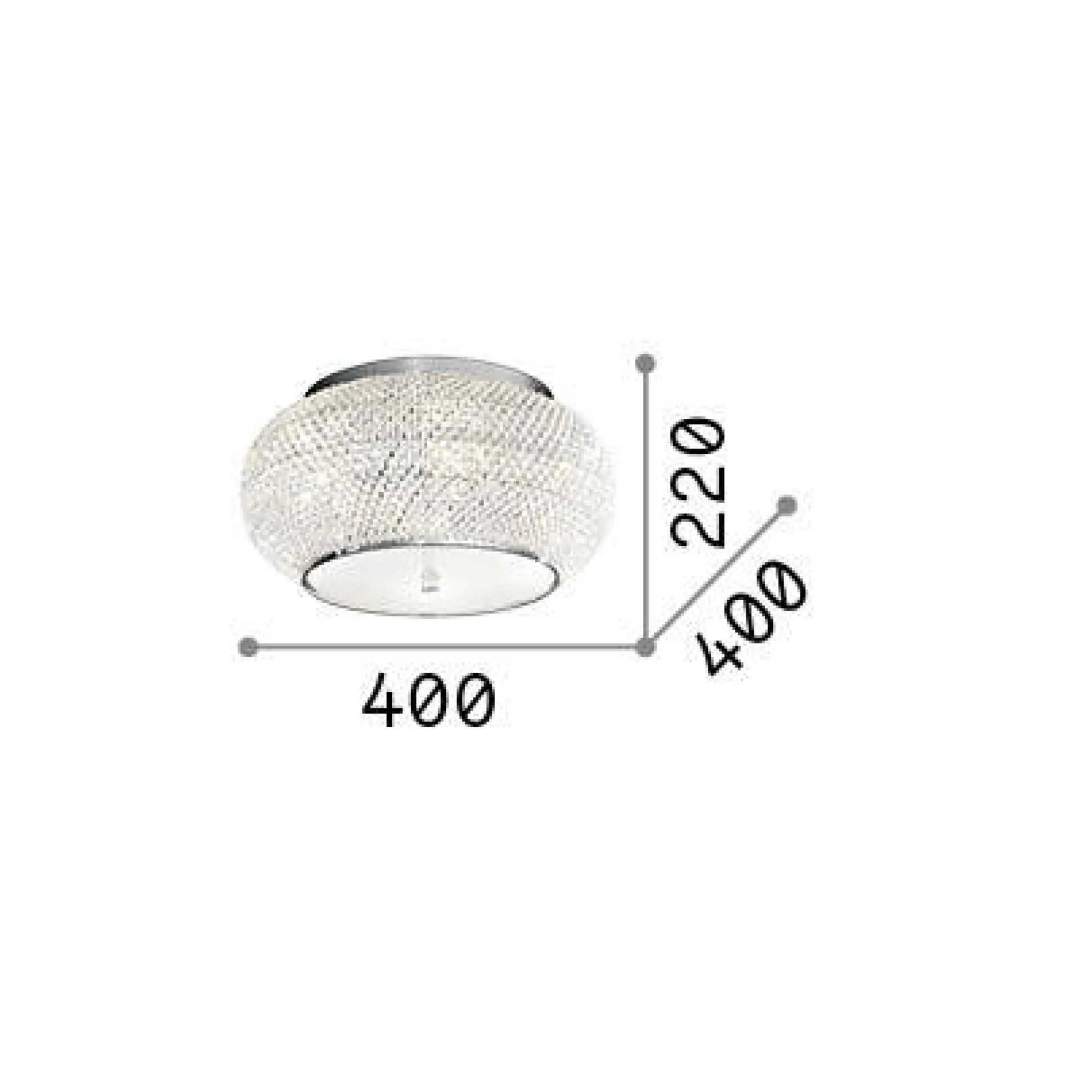 Dmora Lampade Da Soffitto<Ideal-Lux - Lampada da soffitto PASHA' PL6 , 40 x 40 x h22 cm,