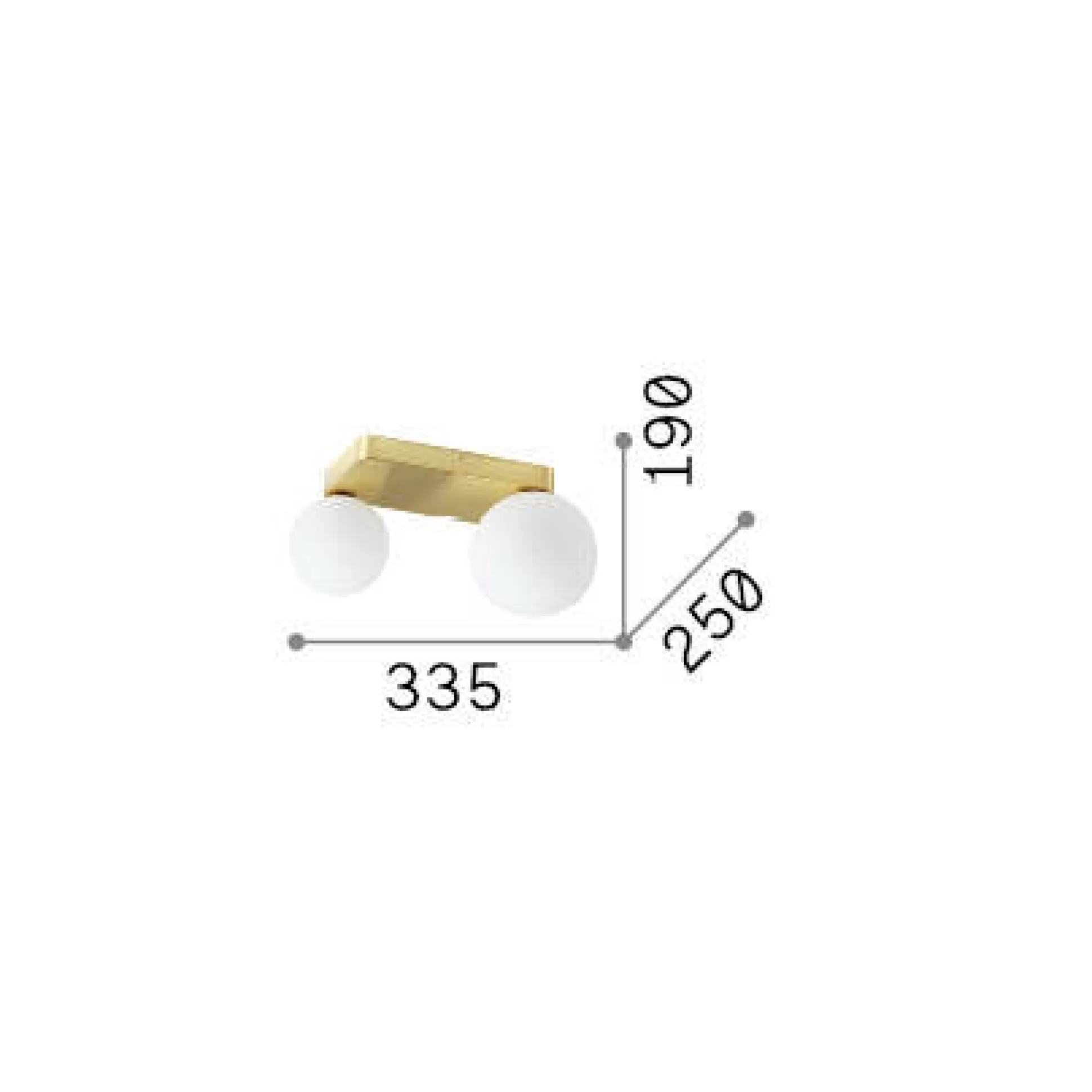 Dmora Lampade Da Soffitto<Ideal-Lux - Lampada da soffitto PENTA PL2, 34 x 25 x h19 cm,