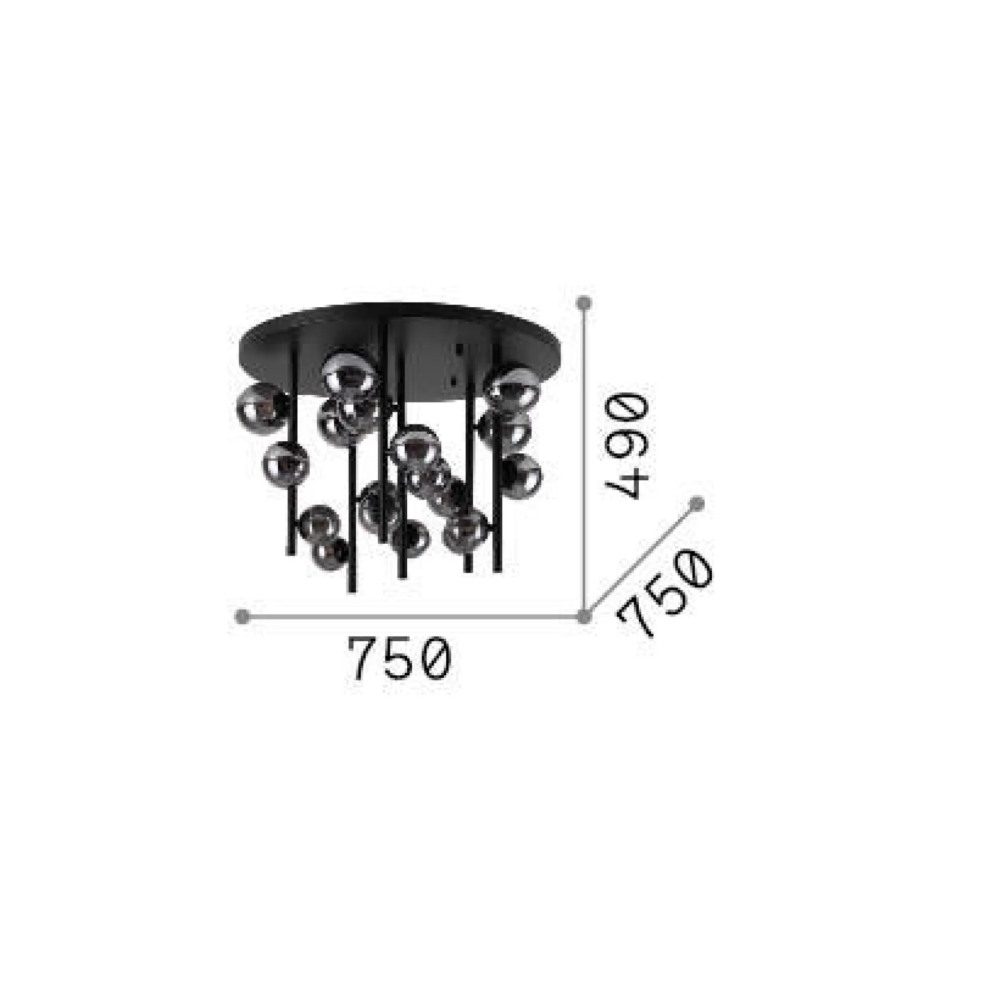 Dmora Lampade Da Soffitto<Ideal-Lux - Lampada da soffitto PERLAGE PL18 , 75 x 75 x h51 cm,