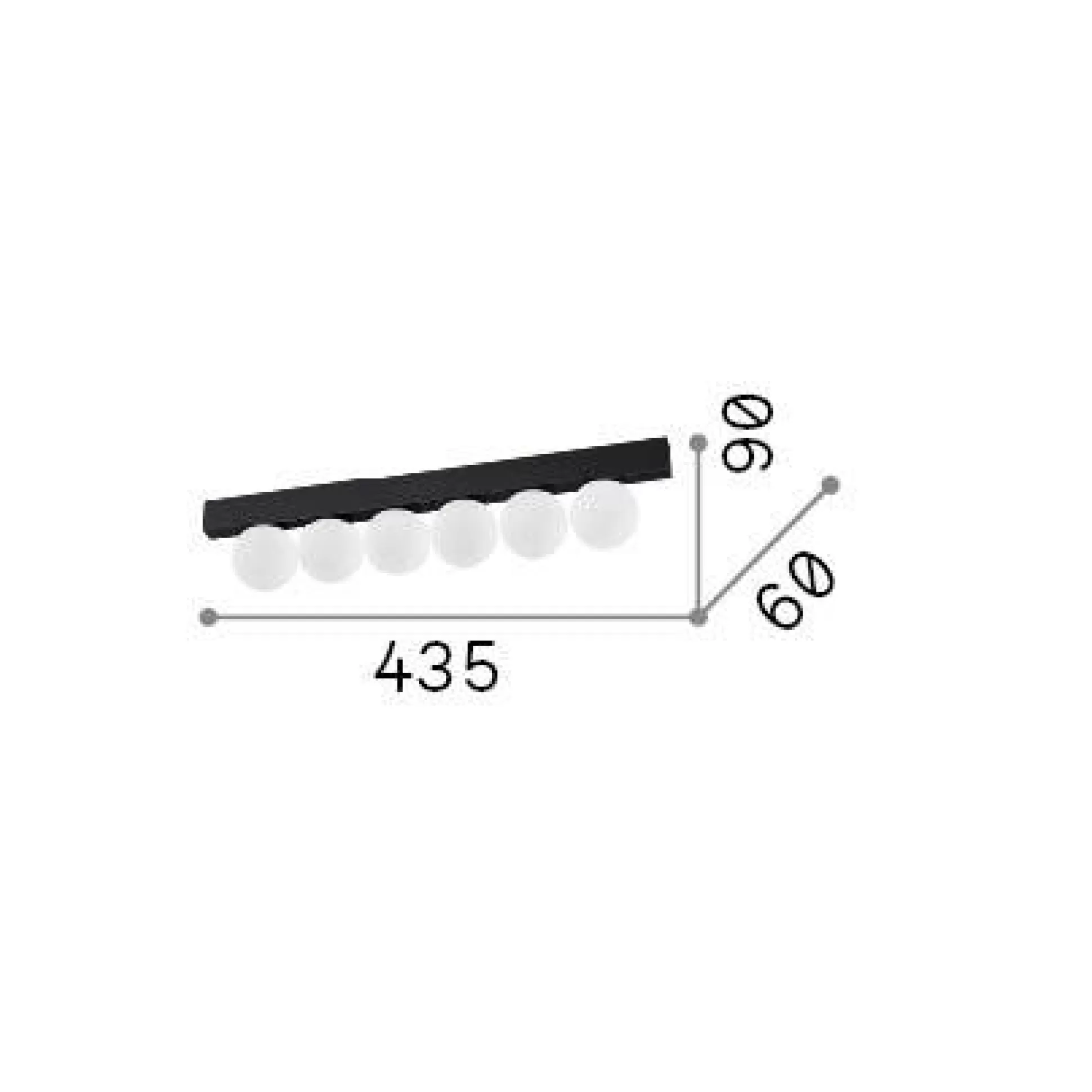 Dmora Lampade Da Soffitto<Ideal-Lux - Lampada da soffitto PING PONG PL6 , 44 x 6 x h9 cm,