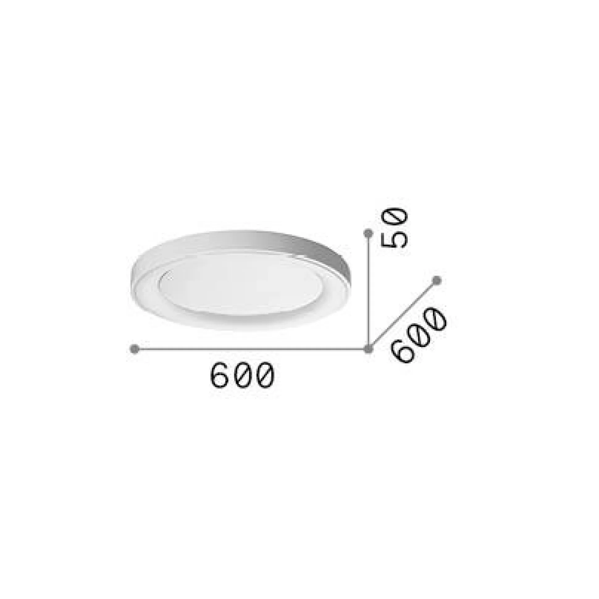 Dmora Lampade Da Soffitto<Ideal-Lux - Lampada da soffitto PLANET PL D60 , 60 x 60 x h5 cm,