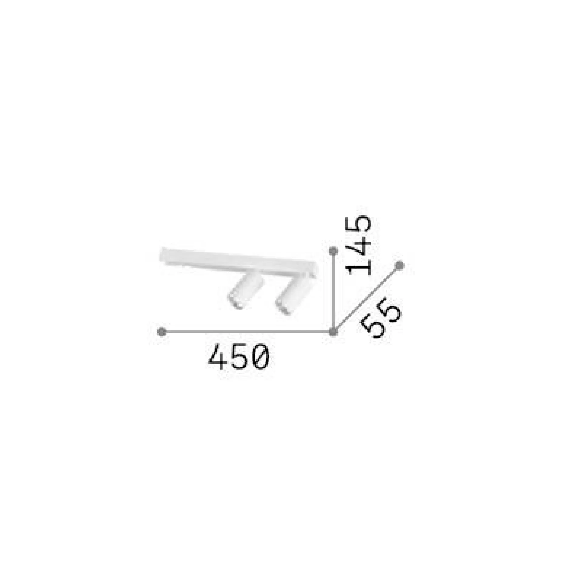 Dmora Lampade Da Soffitto<Ideal-Lux - Lampada da soffitto PROFILO PL2 , 45 x 6 x h15 cm,