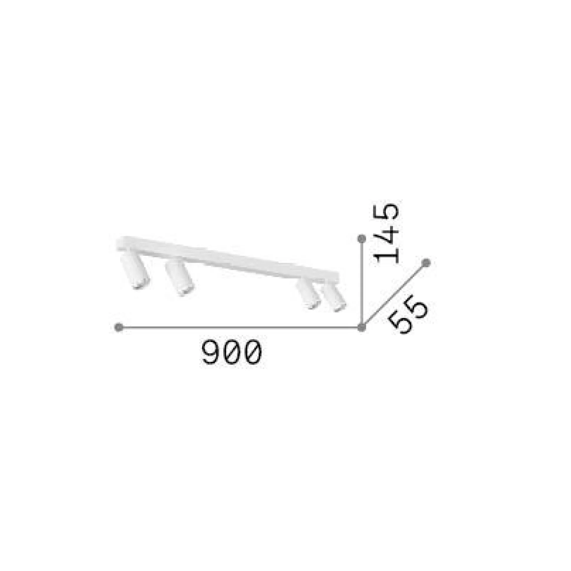 Dmora Lampade Da Soffitto<Ideal-Lux - Lampada da soffitto PROFILO PL4 , 90 x 6 x h15 cm,