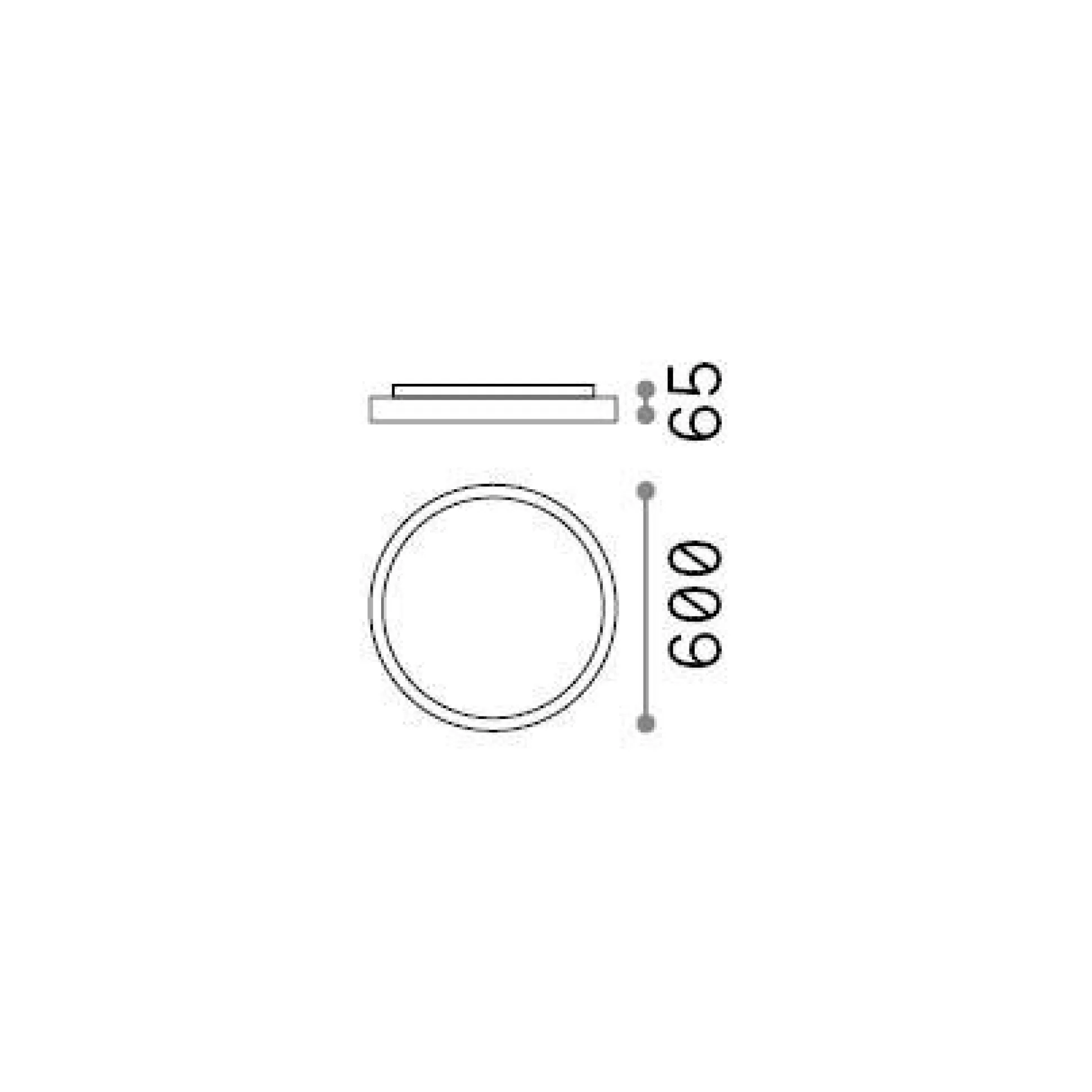 Dmora Lampade Da Soffitto<Ideal-Lux - Lampada da soffitto RAY PL D60 , 60 x 60 x h7 cm,