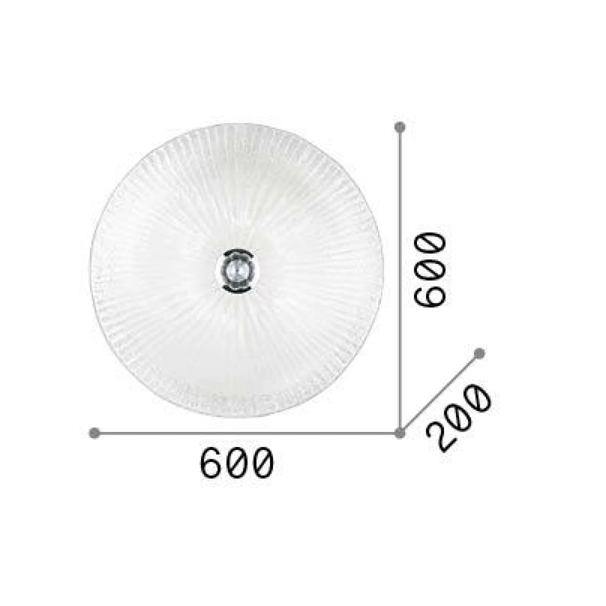 Dmora Lampade Da Soffitto<Ideal-Lux - Lampada da soffitto SHELL PL6 , 60 x 60 x h20 cm,