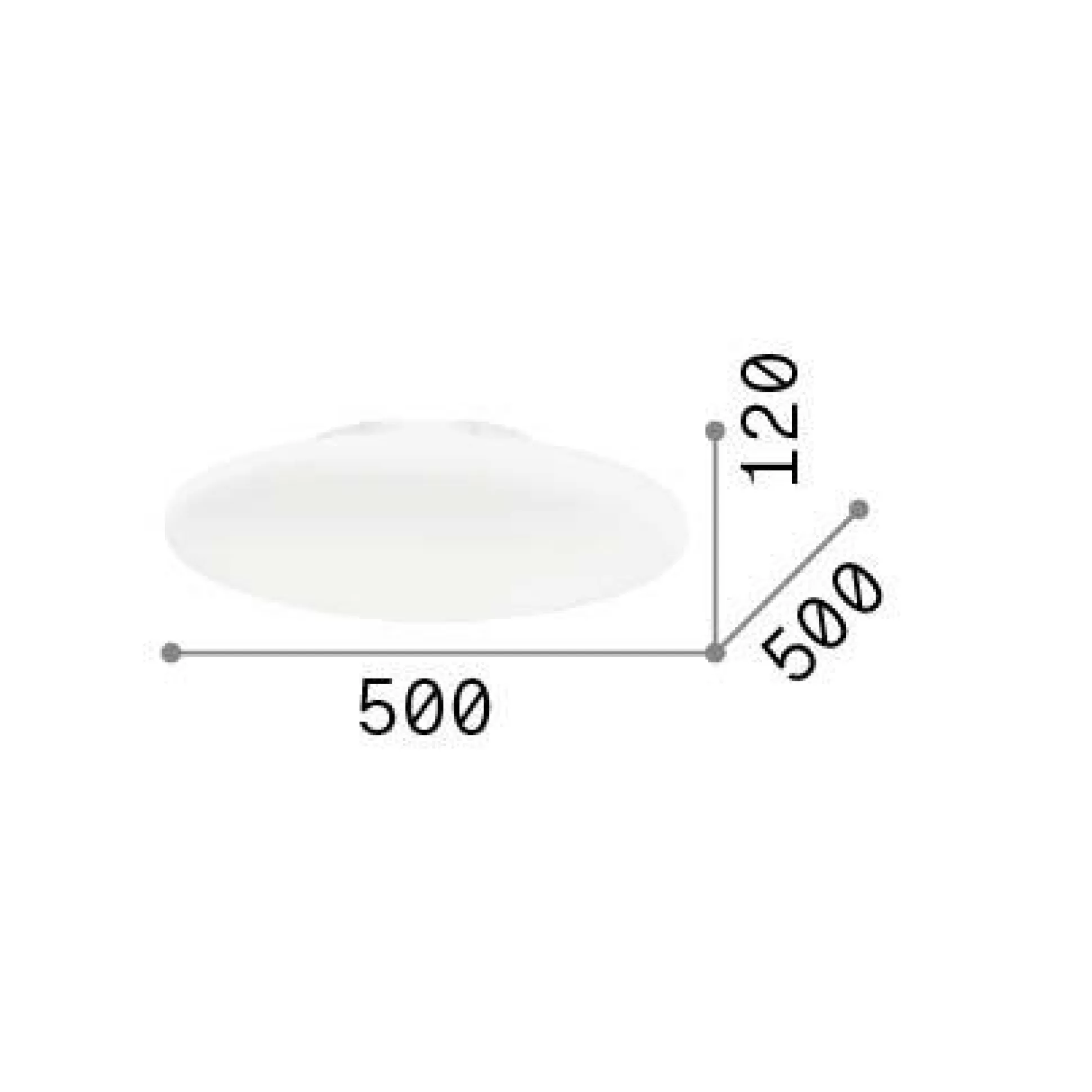 Dmora Lampade Da Soffitto<Ideal-Lux - Lampada da soffitto SMARTIES PL3 D50, 50 x 50 x h12 cm,
