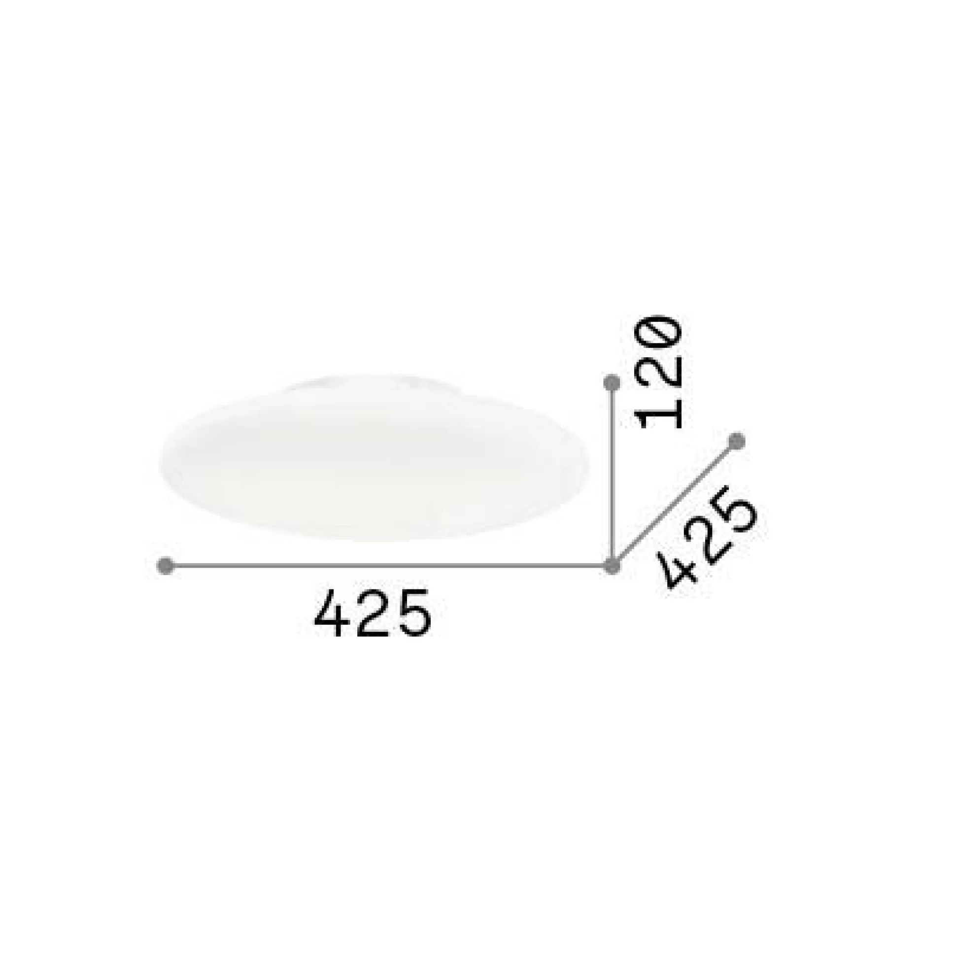 Dmora Lampade Da Soffitto<Ideal-Lux - Lampada da soffitto SMARTIES PL2 D42, 43 x 43 x h12 cm,