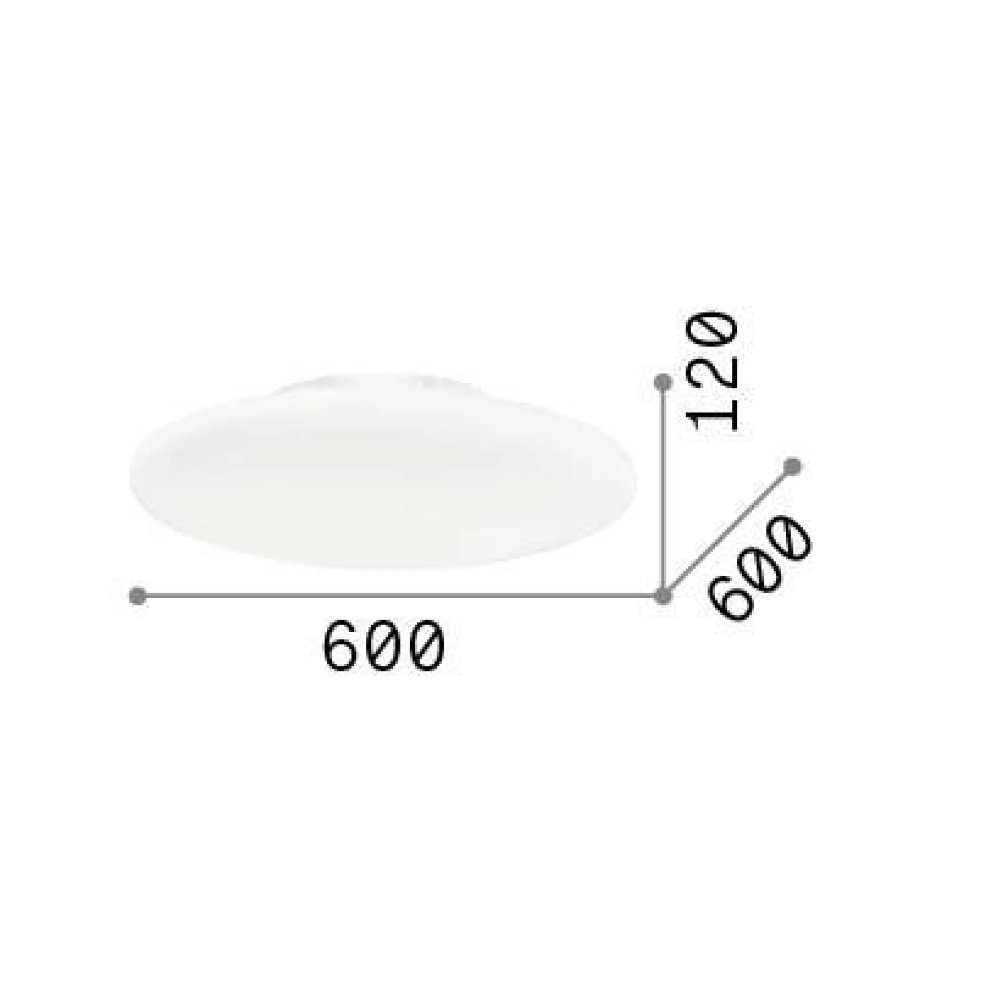 Dmora Lampade Da Soffitto<Ideal-Lux - Lampada da soffitto SMARTIES PL3 D60, 60 x 60 x h12 cm,