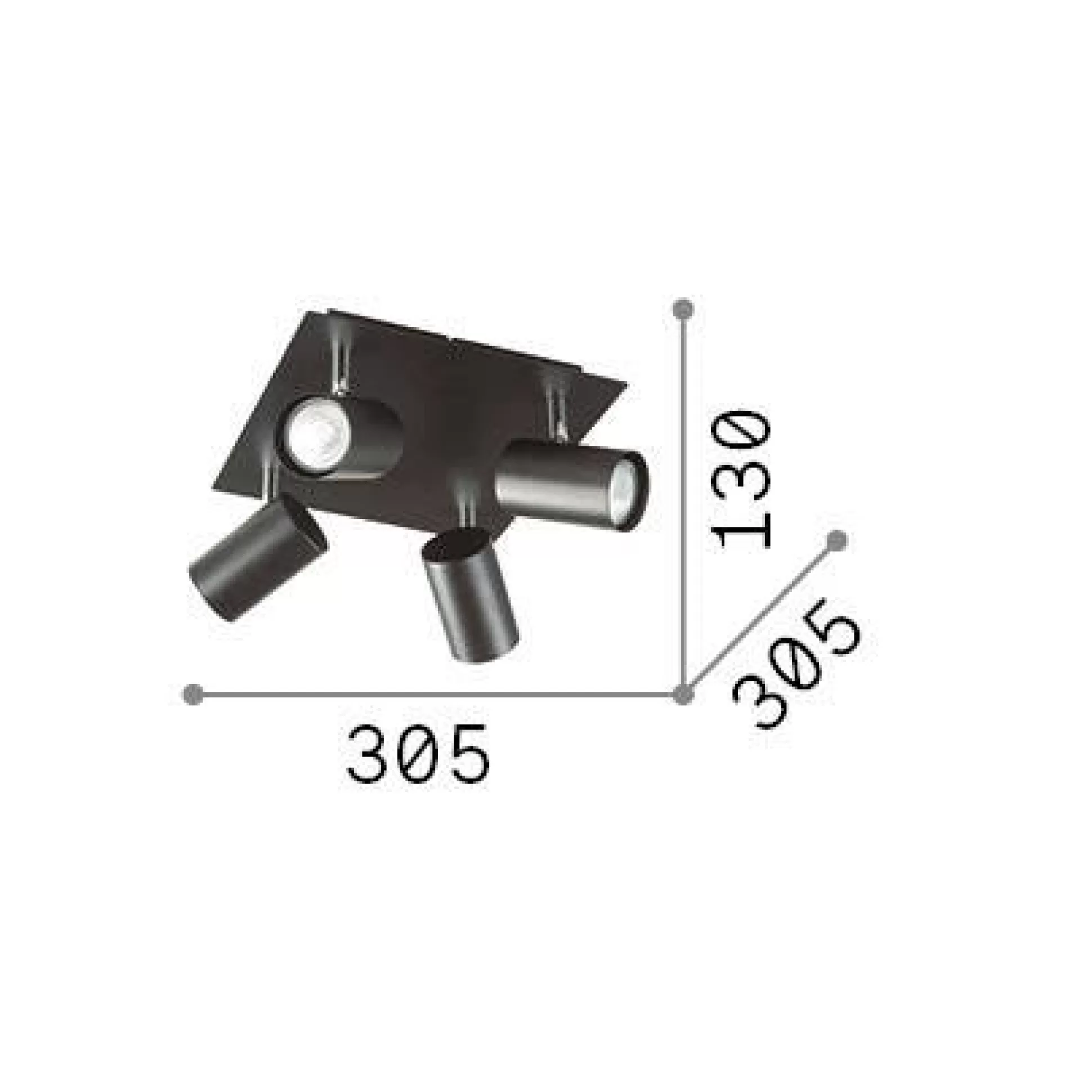 Dmora Lampade Da Soffitto<Ideal-Lux - Lampada da soffitto SPOT PL4 , 31 x 31 x h13 cm,