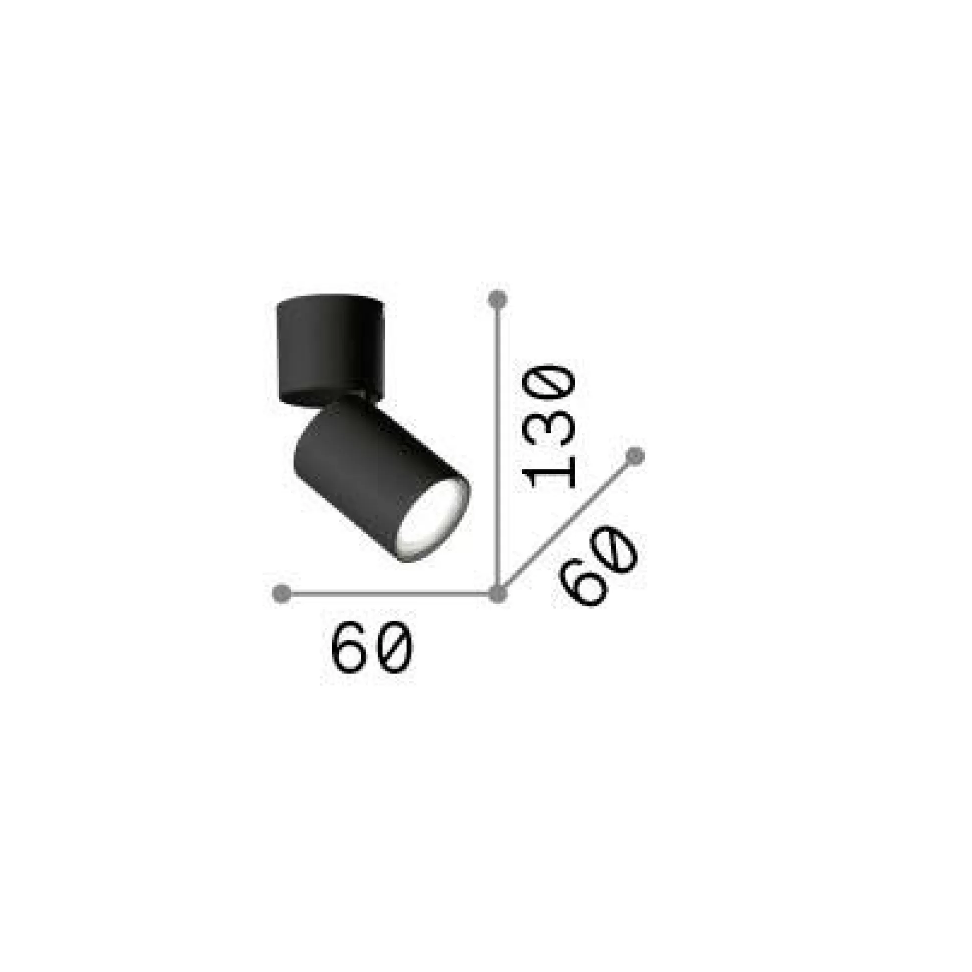 Dmora Lampade Da Soffitto<Ideal-Lux - Lampada da soffitto TOBY PL1 , 6 x 6 x h13 cm,