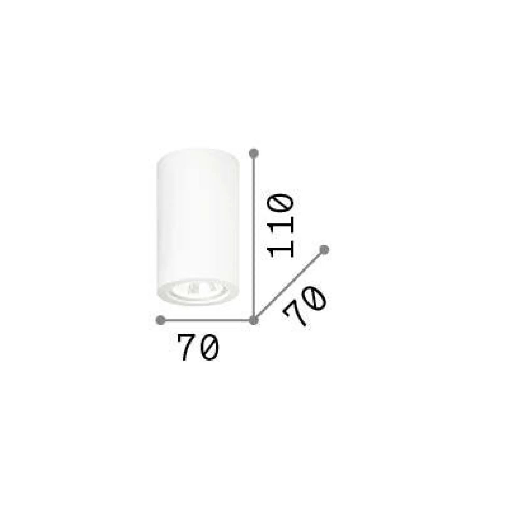 Dmora Lampade Da Soffitto<Ideal-Lux - Lampada da soffitto TOWER PL1 ROUND, 7 x 7 x h11 cm,