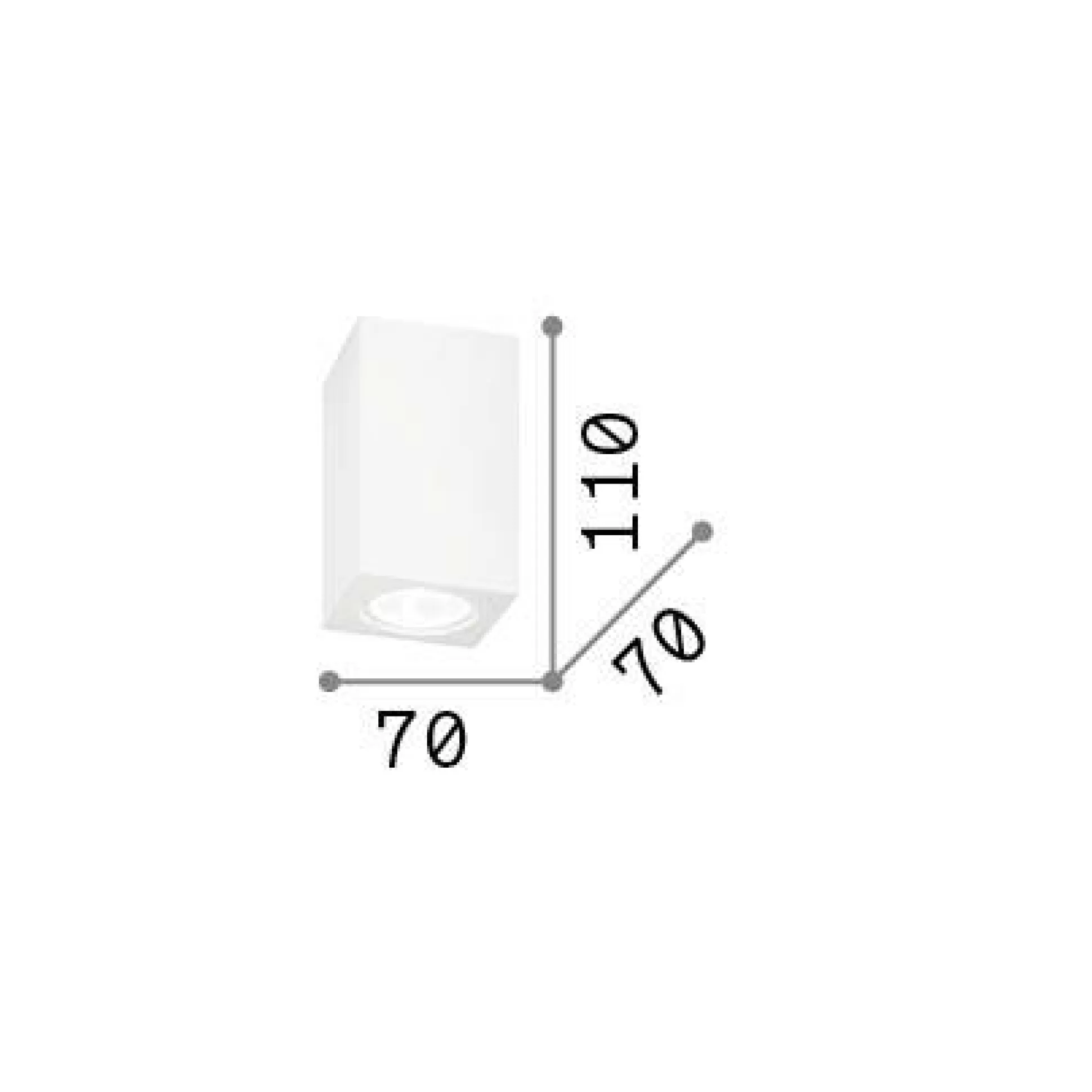 Dmora Lampade Da Soffitto<Ideal-Lux - Lampada da soffitto TOWER PL1 SQUARE, 7 x 7 x h11 cm,