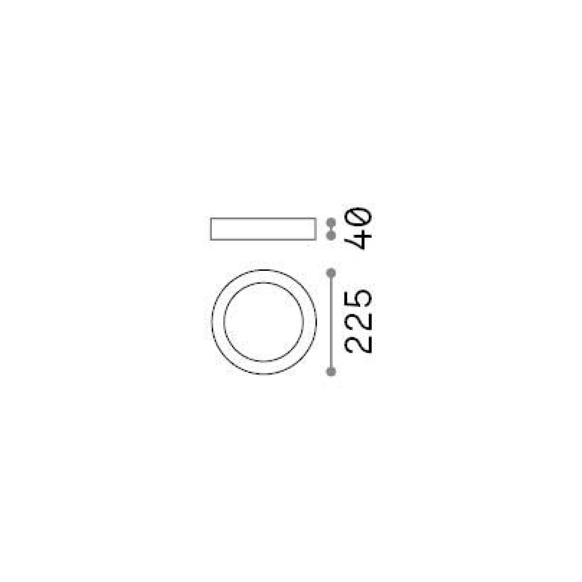 Dmora Lampade Da Soffitto<Ideal-Lux - Lampada da soffitto UNIVERSAL PL D22 ROUND 4000K, 23 x 23 x h4 cm,