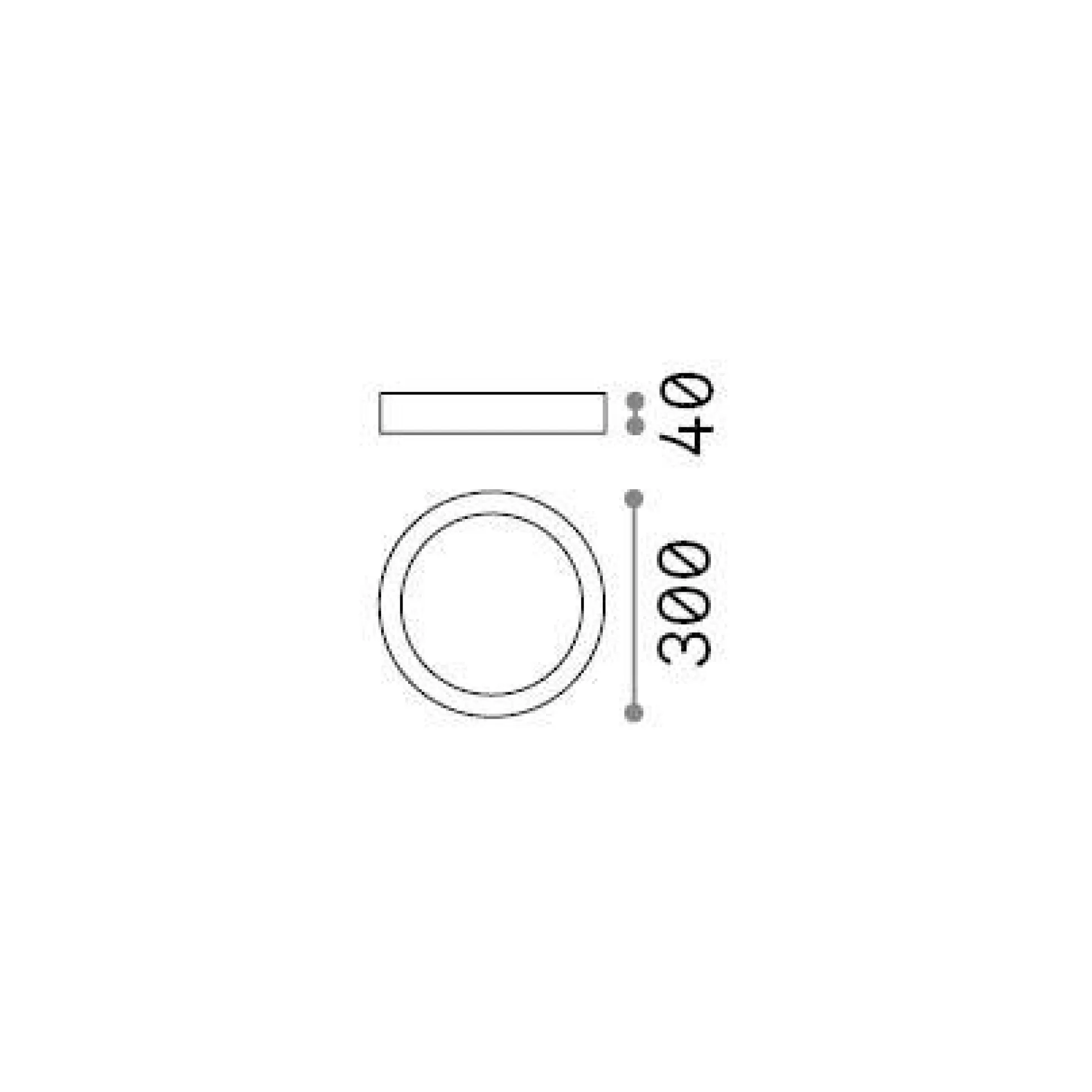 Dmora Lampade Da Soffitto<Ideal-Lux - Lampada da soffitto UNIVERSAL PL D30 ROUND 4000K, 30 x 30 x h4 cm,